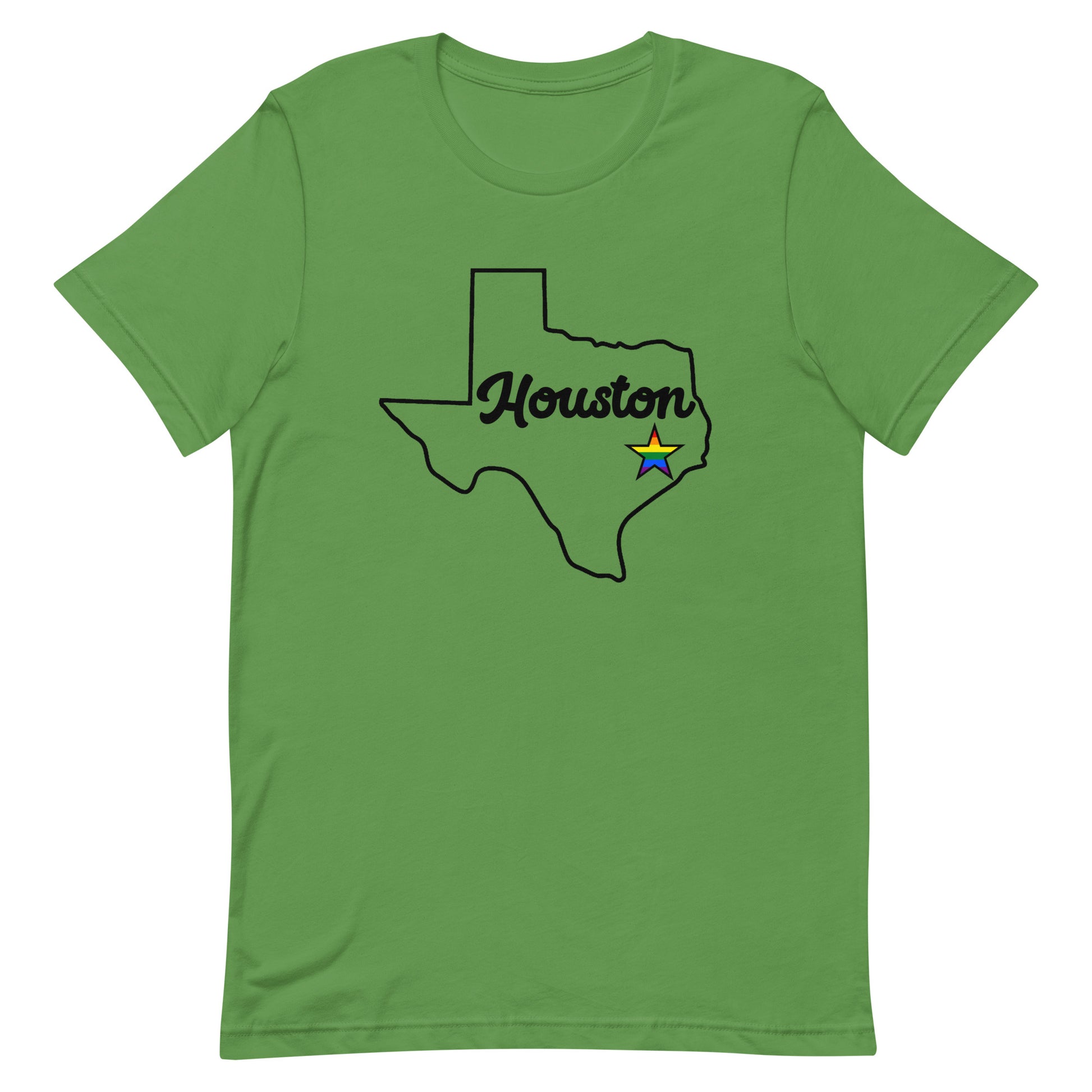 Houston Texas Pride Star Tee Leaf Pride unisex-staple-t-shirt-leaf-front-63ba10818f56c