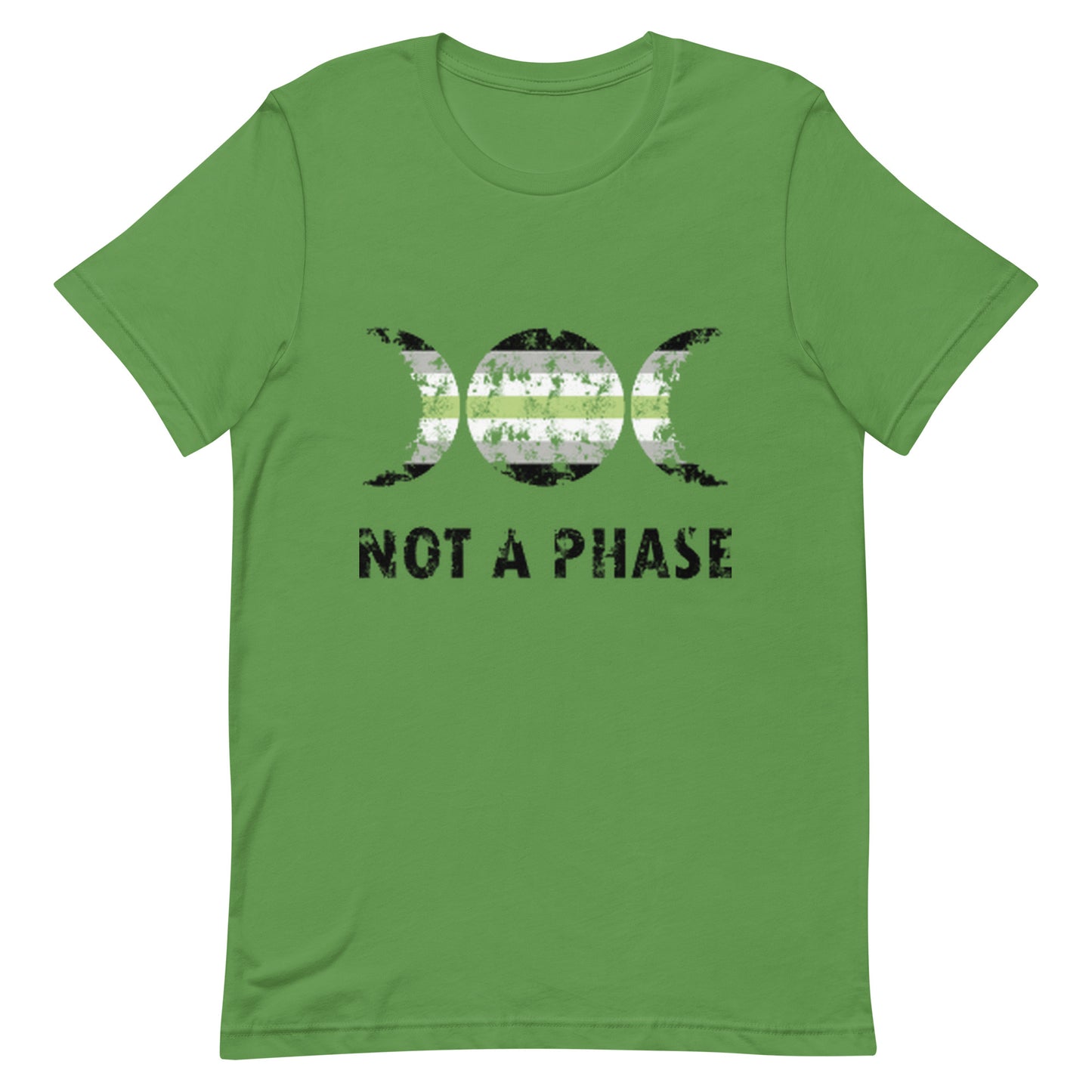 Agender Pride T-Shirt - Not A Phase Leaf Agender unisex-staple-t-shirt-leaf-front-63fa7e62072e5