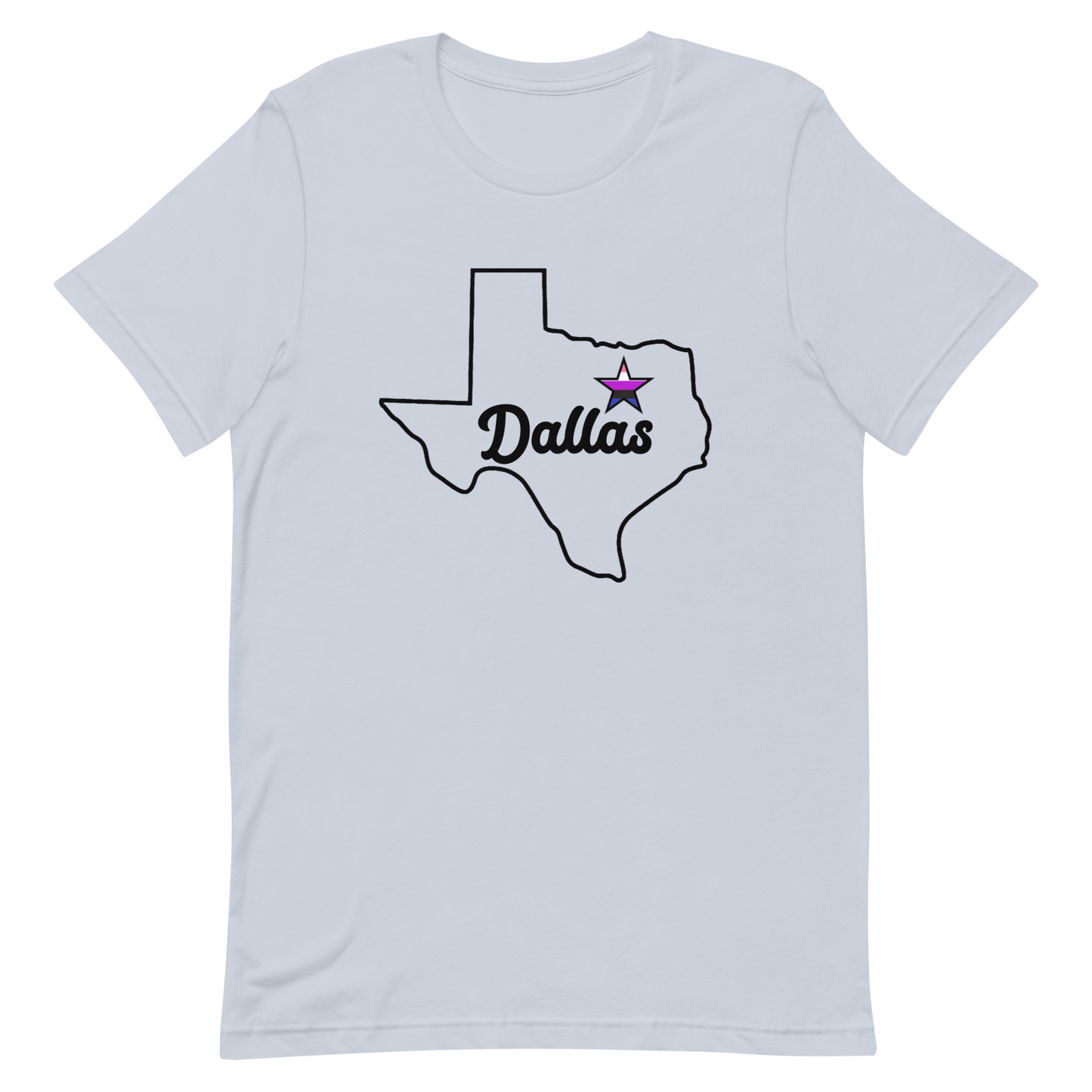 Dallas Texas Genderfluid Star Tee Light Blue Genderfluid unisex-staple-t-shirt-light-blue-front-635b1364c2a4c