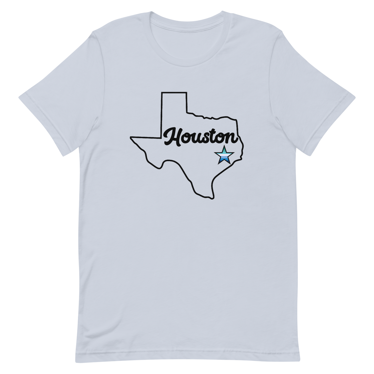 Houston Texas Gay Star Tee Light Blue Gay unisex-staple-t-shirt-light-blue-front-635bfb6500b01