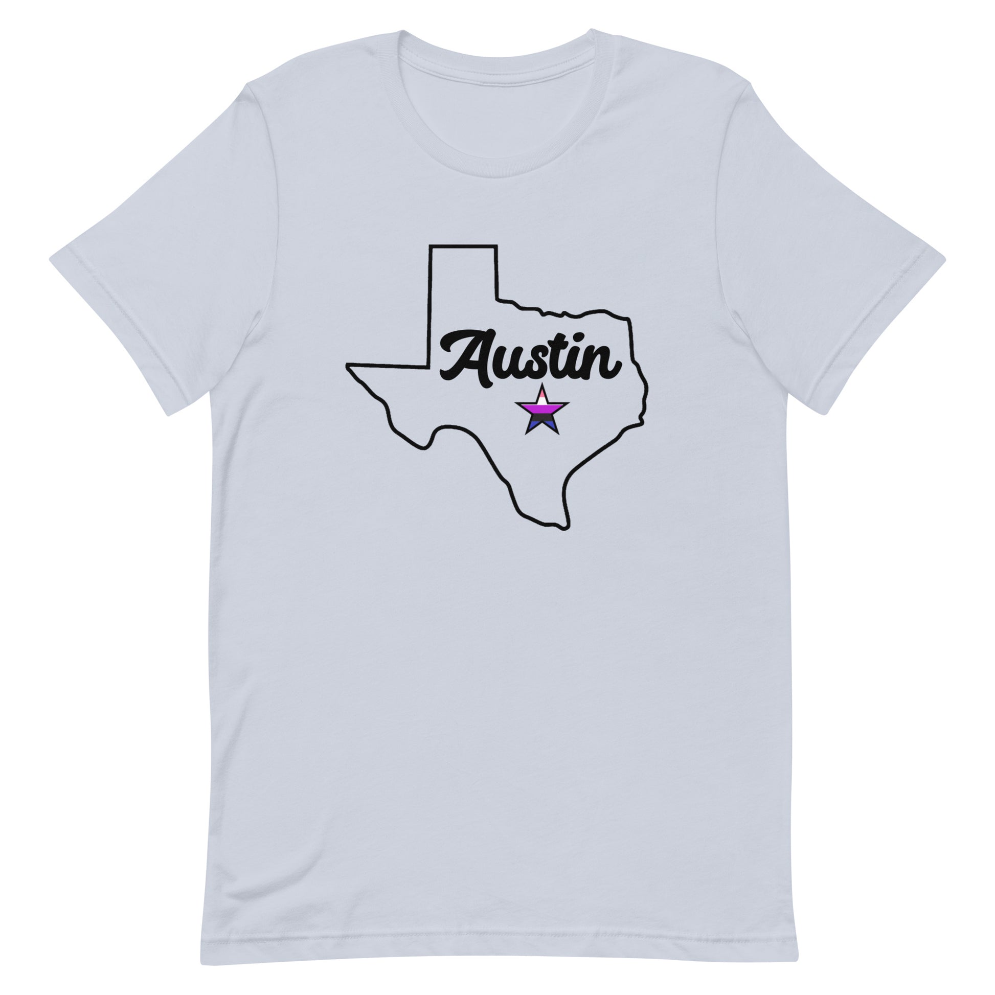 Austin Texas Genderfluid Star Tee Light Blue Genderfluid unisex-staple-t-shirt-light-blue-front-63b38be045b93_d620acd7-84e8-4a19-8ade-44a9d18395c8