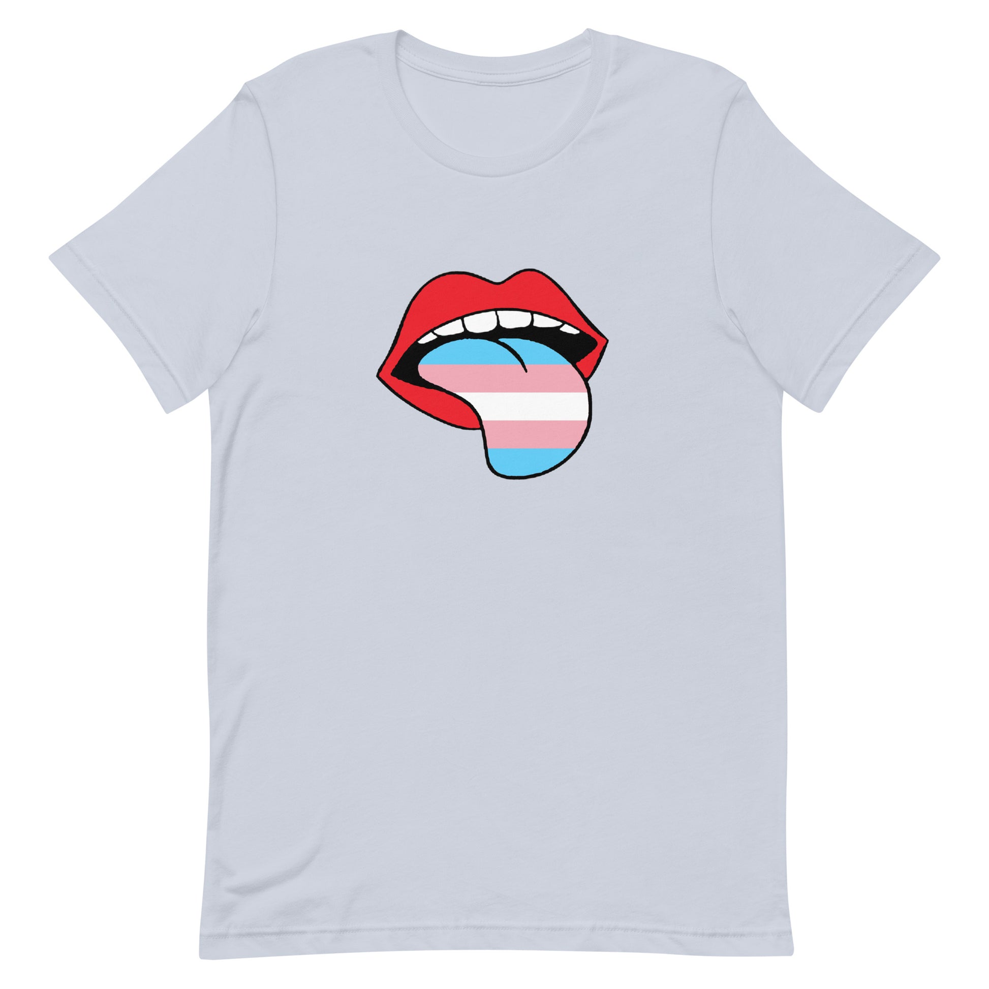 Transgender Trans Pride T-Shirt - Tongue Light Blue Transgender unisex-staple-t-shirt-light-blue-front-63b4b95959cd4