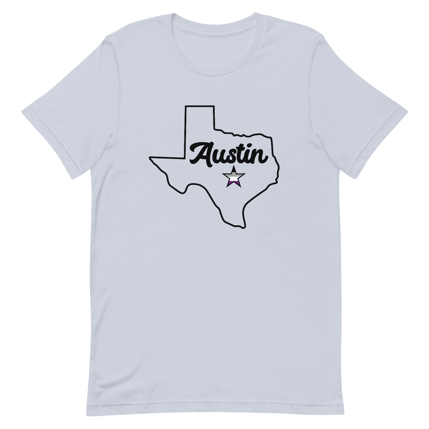 Austin Texas Asexual Star Tee Light Blue Asexual unisex-staple-t-shirt-light-blue-front-63b4cbf61ebad