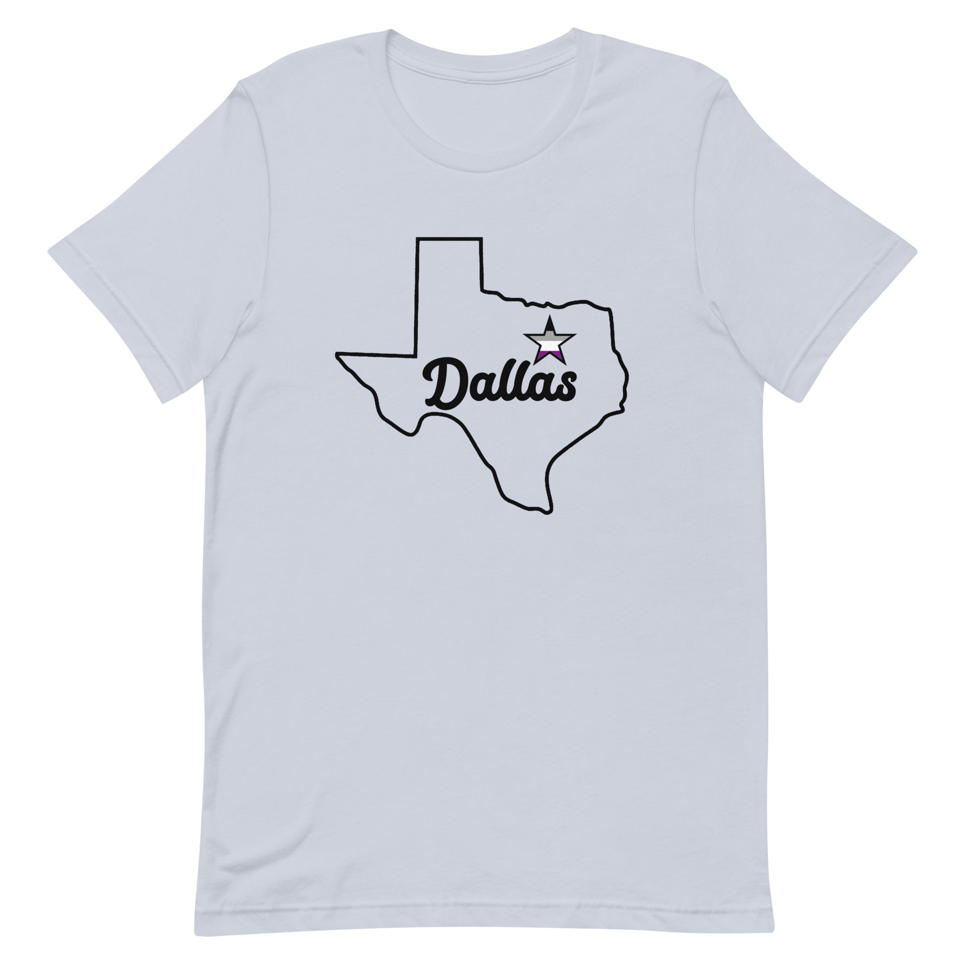 Dallas Texas Asexual Star Tee Light Blue Asexual unisex-staple-t-shirt-light-blue-front-63b62836639ea