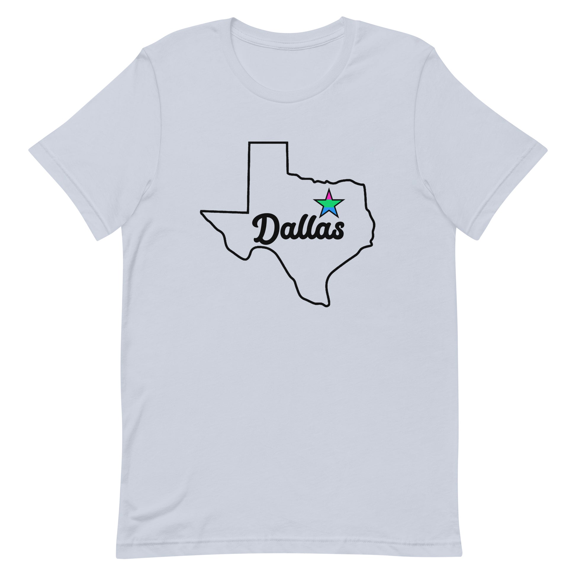 Dallas Texas Polysexual Star Tee Light Blue Polysexual unisex-staple-t-shirt-light-blue-front-63b629e69aeeb