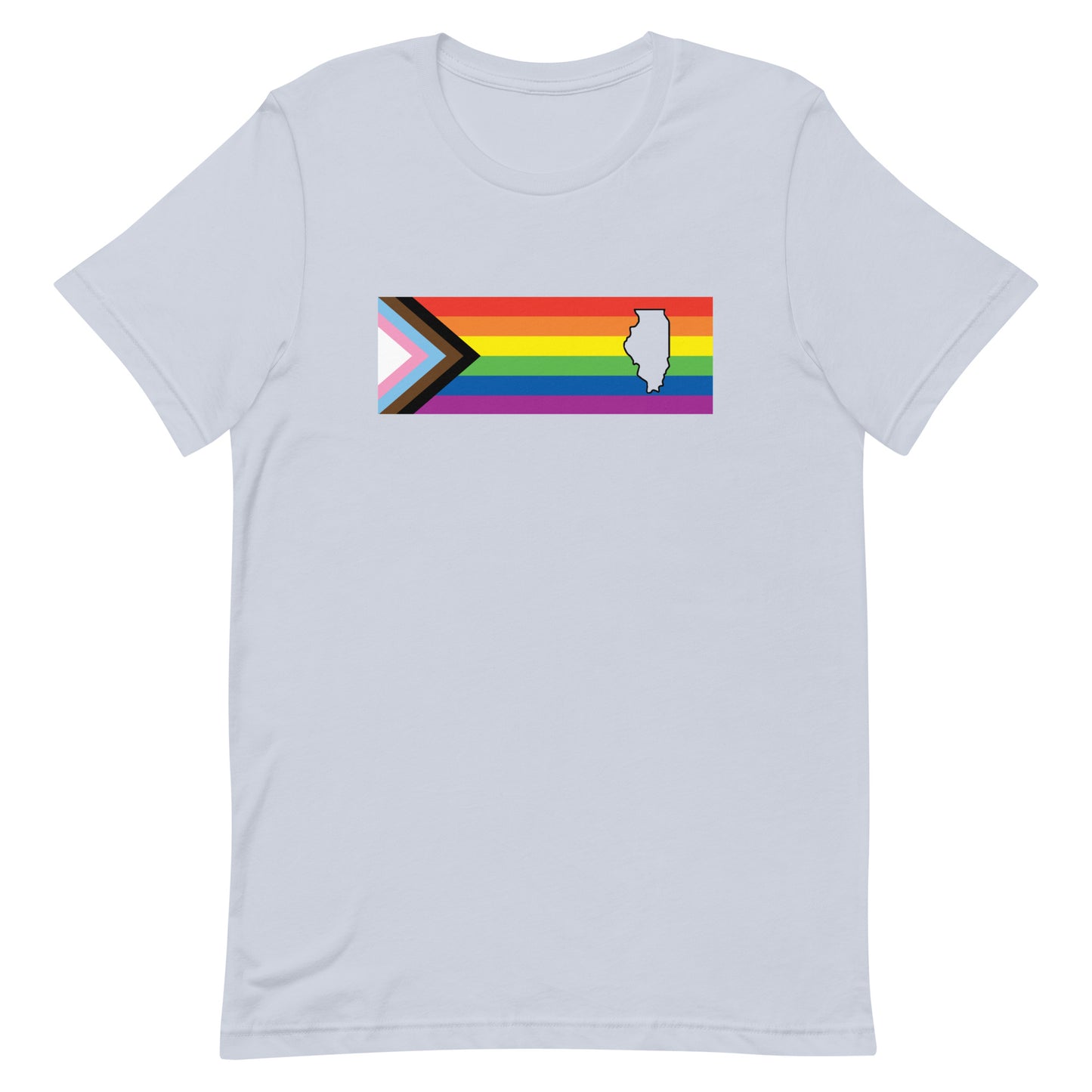 LGBTQ Progress Illinois T-shirt - Daniel Quasar Light Blue Pride unisex-staple-t-shirt-light-blue-front-63b9da05d64b8