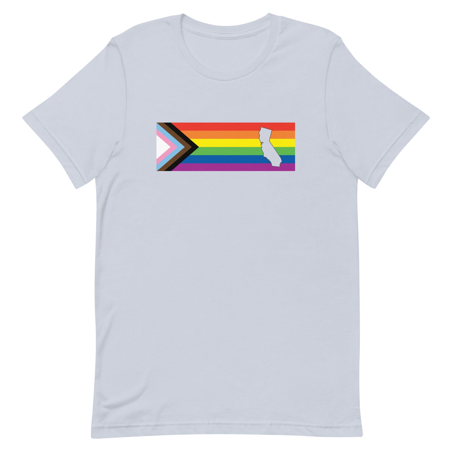 LGBTQ Progress California Tee - Daniel Quasar Light Blue unisex-staple-t-shirt-light-blue-front-63b9dc2dd46f2