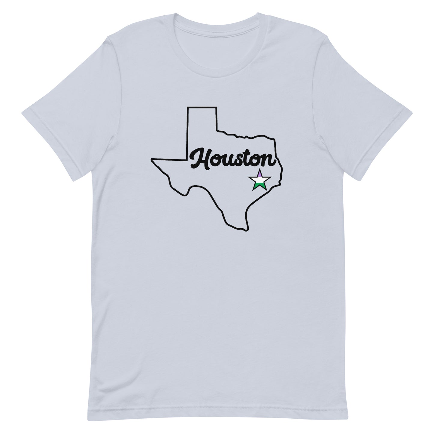 Houston Texas Genderqueer Star Tee Light Blue Genderqueer unisex-staple-t-shirt-light-blue-front-63b9e57a72fc2