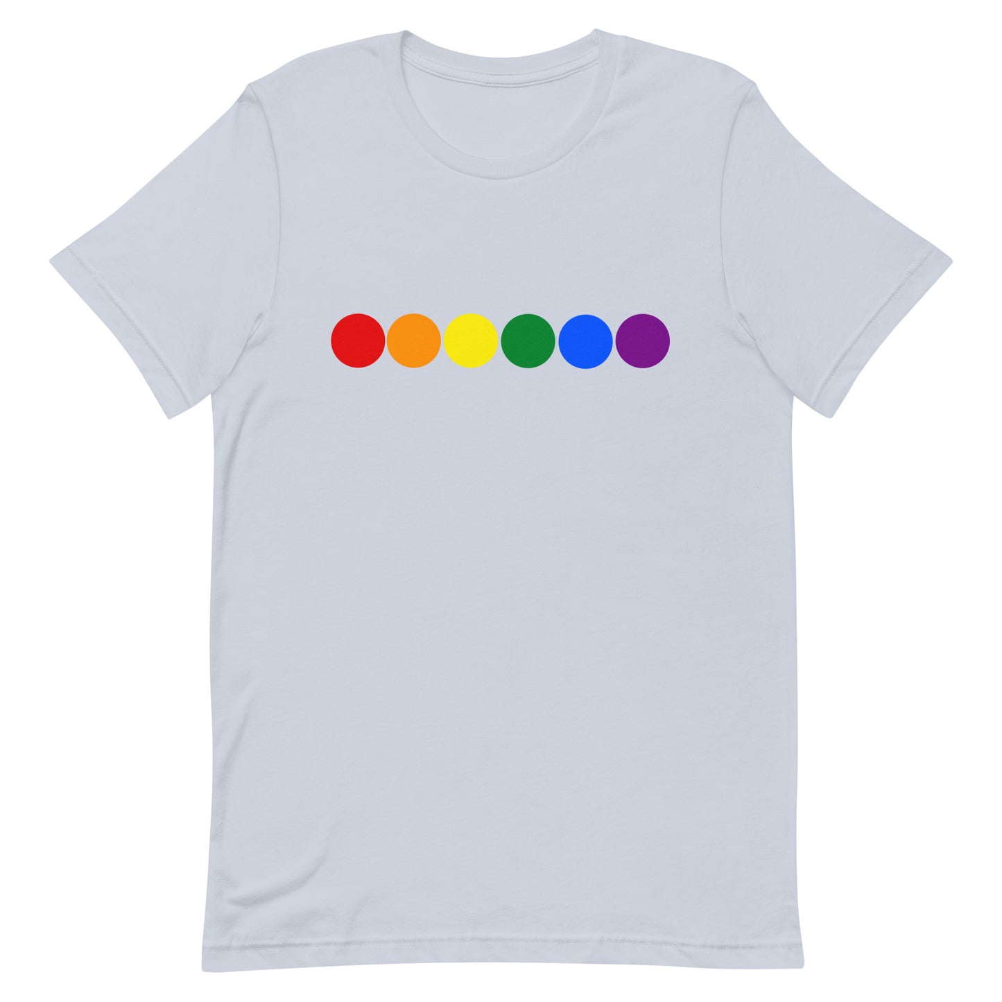 LGBTQ Pride T-Shirt - Rainbow Circles Light Blue Pride unisex-staple-t-shirt-light-blue-front-63b9fb0d3d089