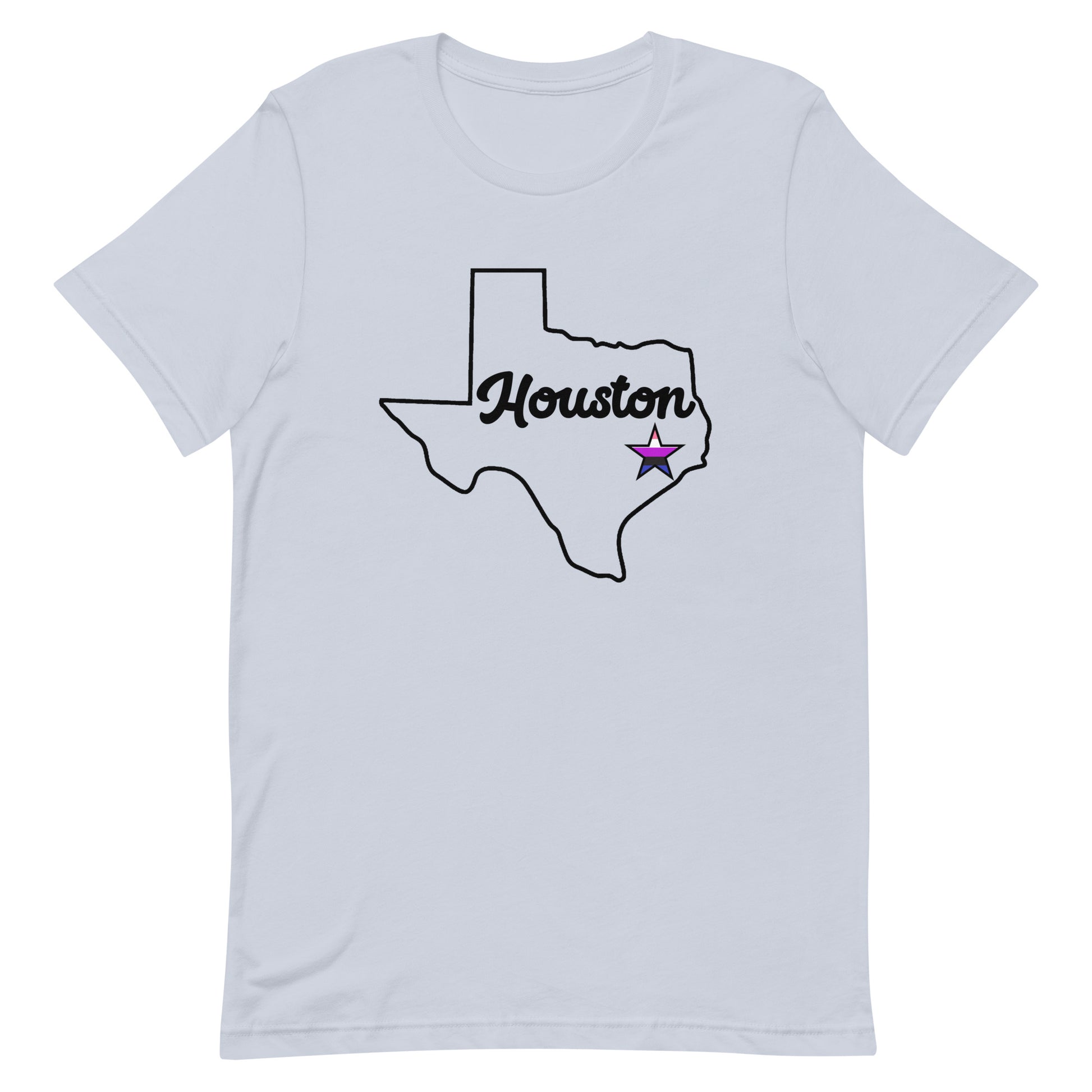 Houston Texas Genderfluid Star Tee Light Blue Genderfluid unisex-staple-t-shirt-light-blue-front-63ba0f3467f5a