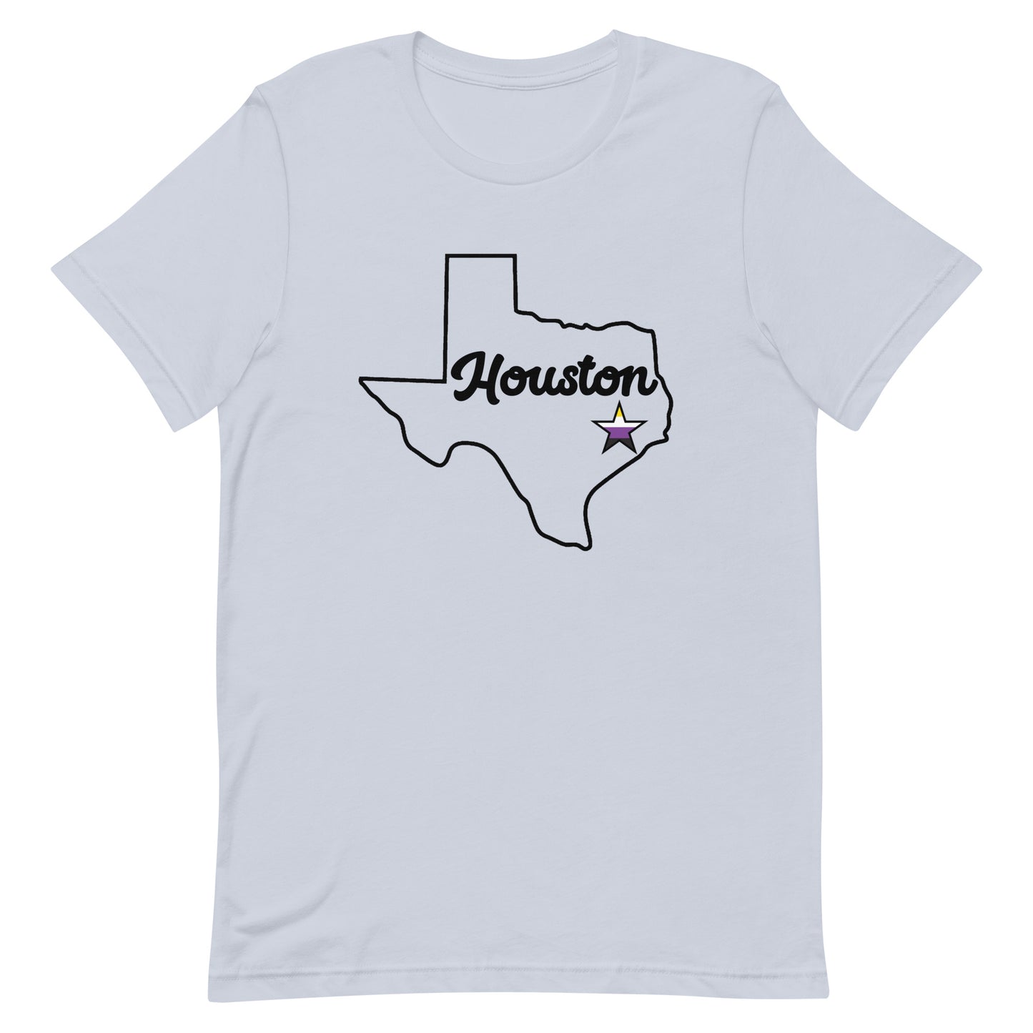 Houston Texas Nonbinary Star Tee Light Blue Nonbinary unisex-staple-t-shirt-light-blue-front-63ba14aa12439