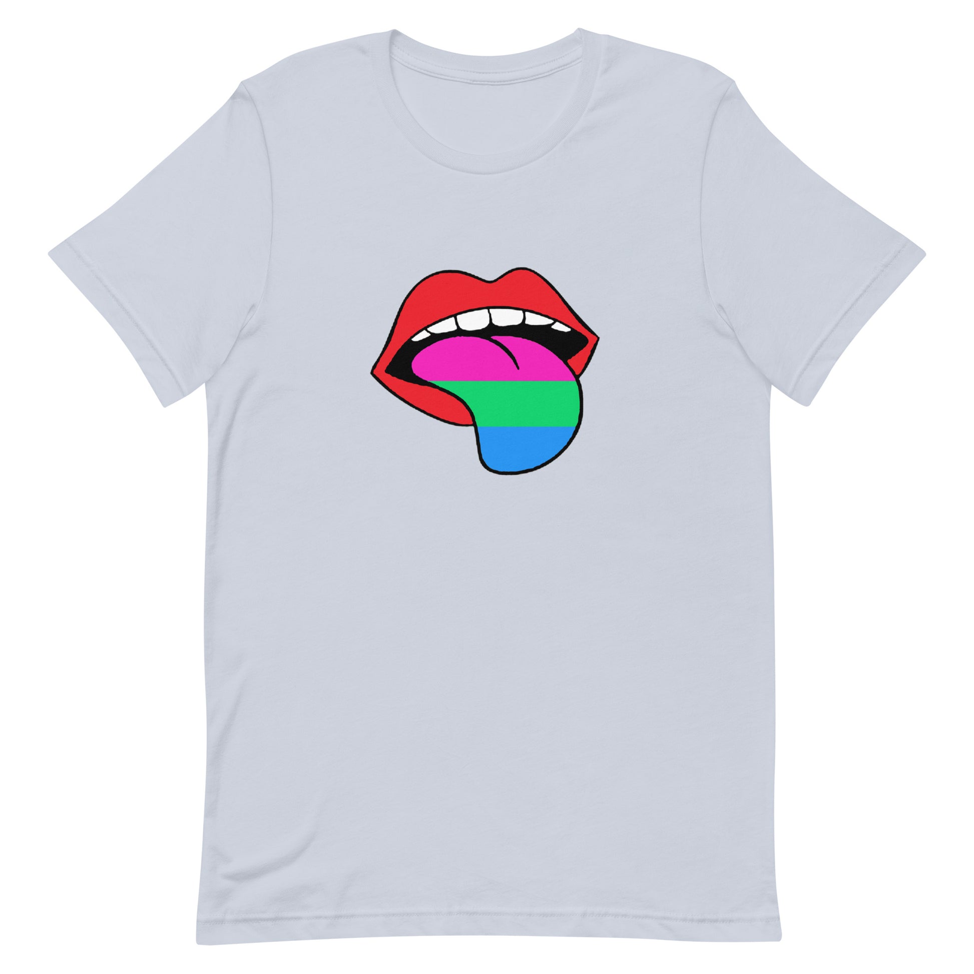 Polysexual Poly Pride T-Shirt - Tongue Light Blue Polysexual unisex-staple-t-shirt-light-blue-front-63ba1cf4cbcb9