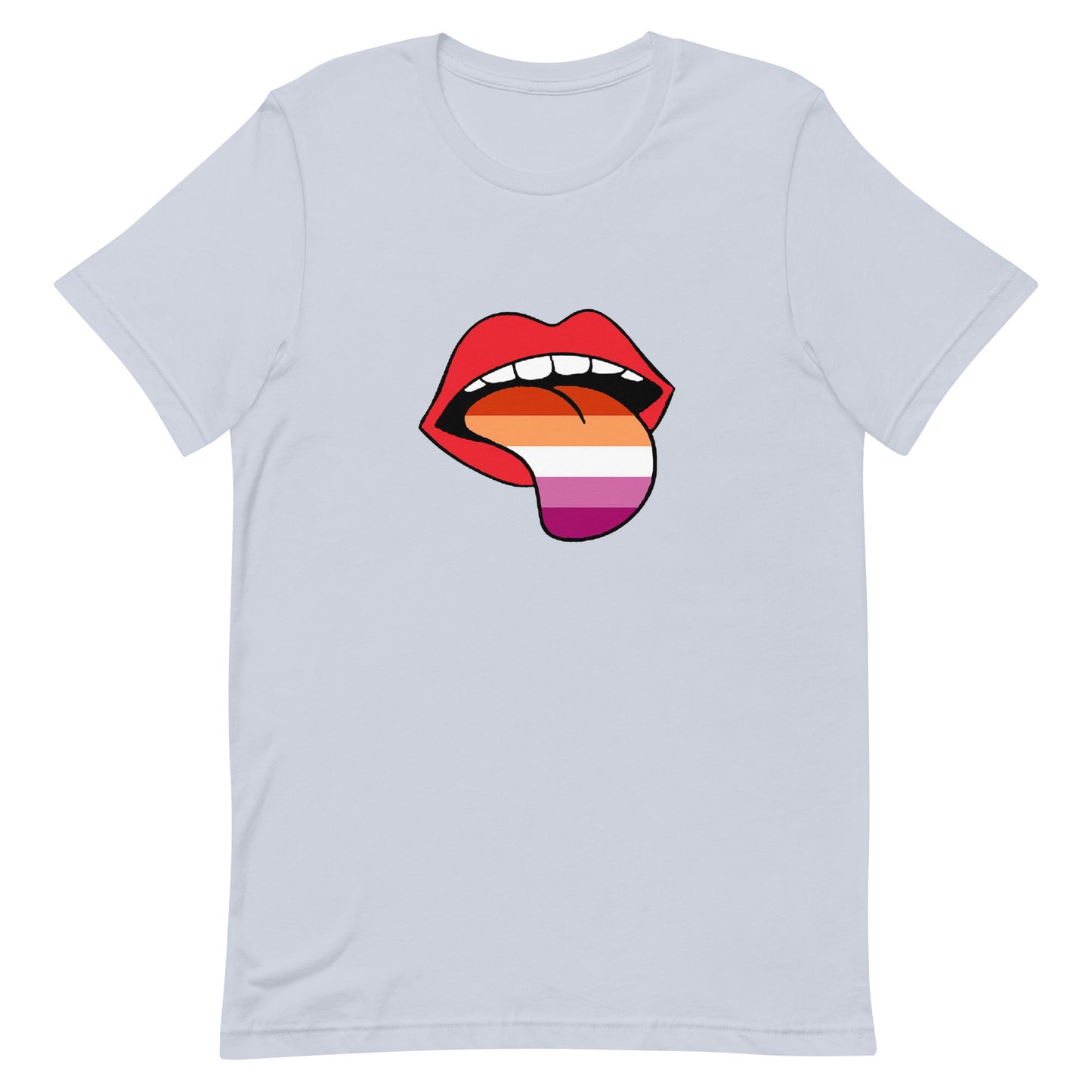 Lesbian Pride T-Shirt - Tongue Light Blue Lesbian unisex-staple-t-shirt-light-blue-front-63ba2093b8530