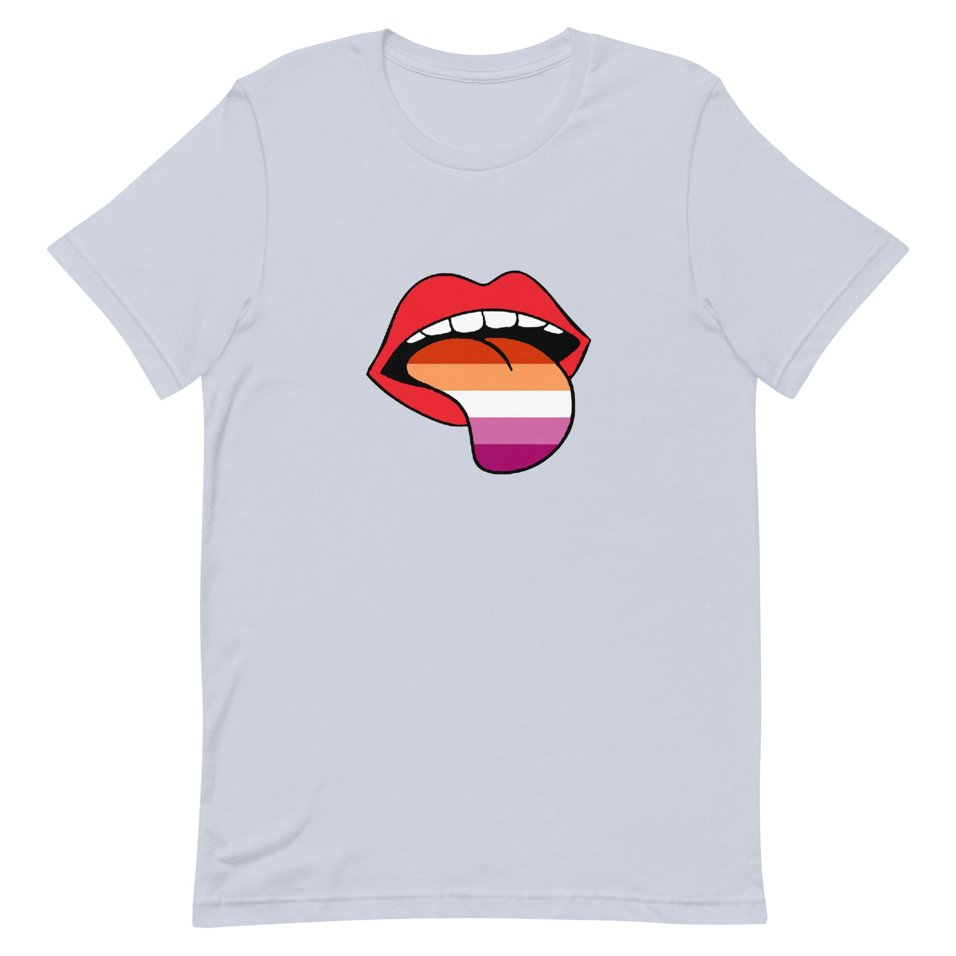 Lesbian Pride T-Shirt - Tongue Light Blue Lesbian unisex-staple-t-shirt-light-blue-front-63ba2093b8530