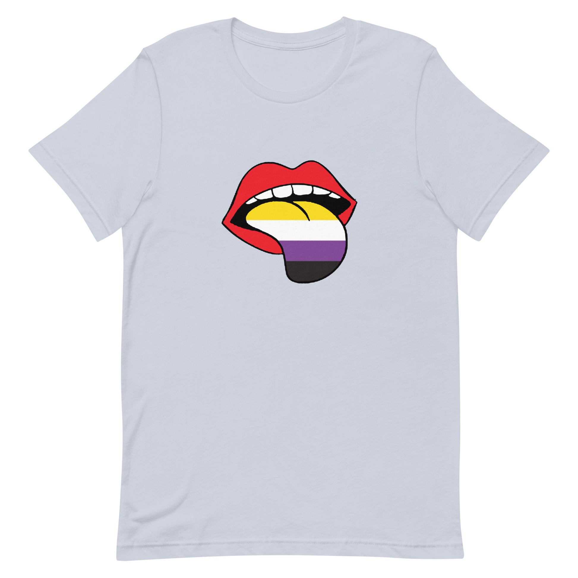 Nonbinary Enby Pride T-Shirt - Tongue Light Blue Nonbinary unisex-staple-t-shirt-light-blue-front-63ba22768a098