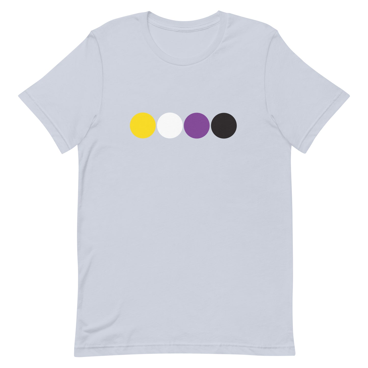 Nonbinary Enby Pride T-Shirt - Circles Light Blue Nonbinary unisex-staple-t-shirt-light-blue-front-63bb68b1ee848