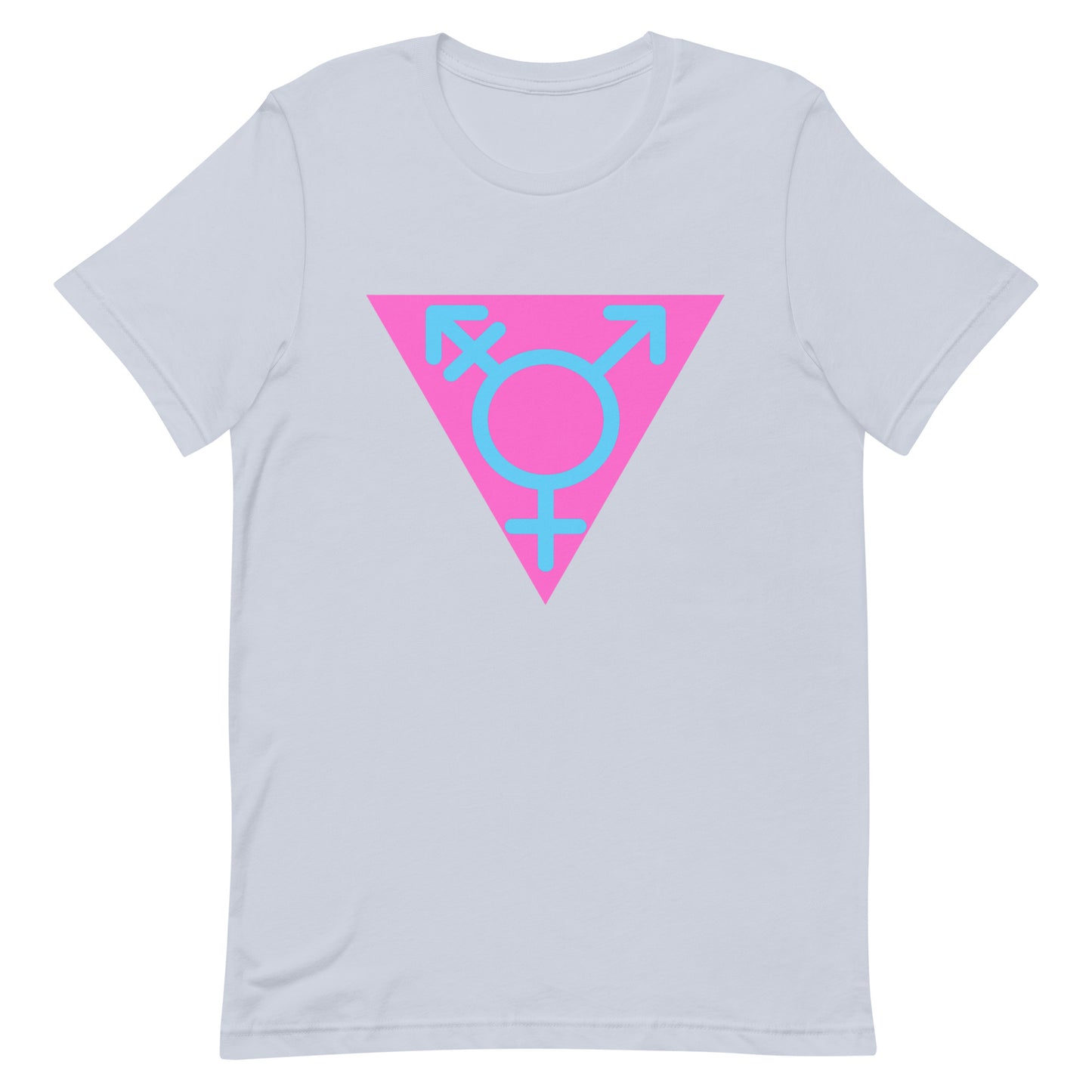 Transgender Trans Pride T-Shirt - Symbol Triangle Light Blue Transgender unisex-staple-t-shirt-light-blue-front-63d72d4d74e52