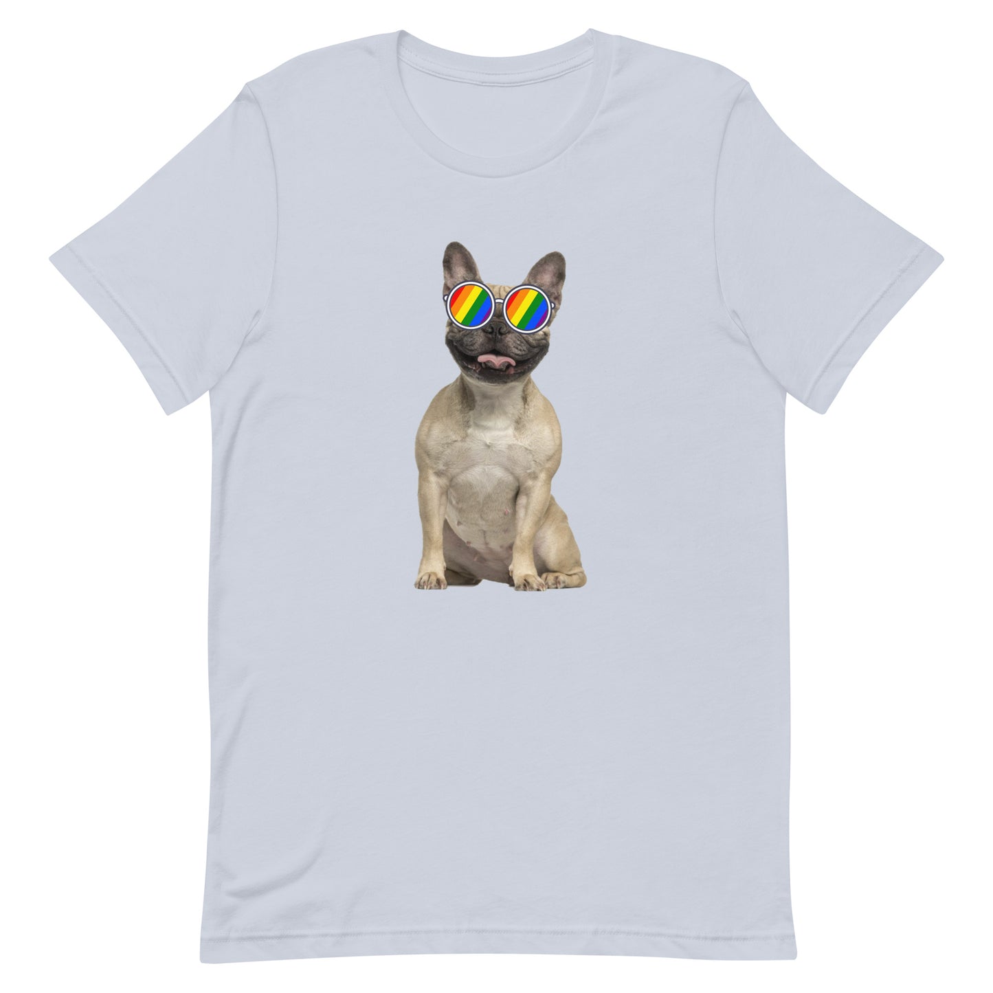 LGBTQ Pride T-Shirt - Frenchie Light Blue Pride unisex-staple-t-shirt-light-blue-front-63ebc52e92042