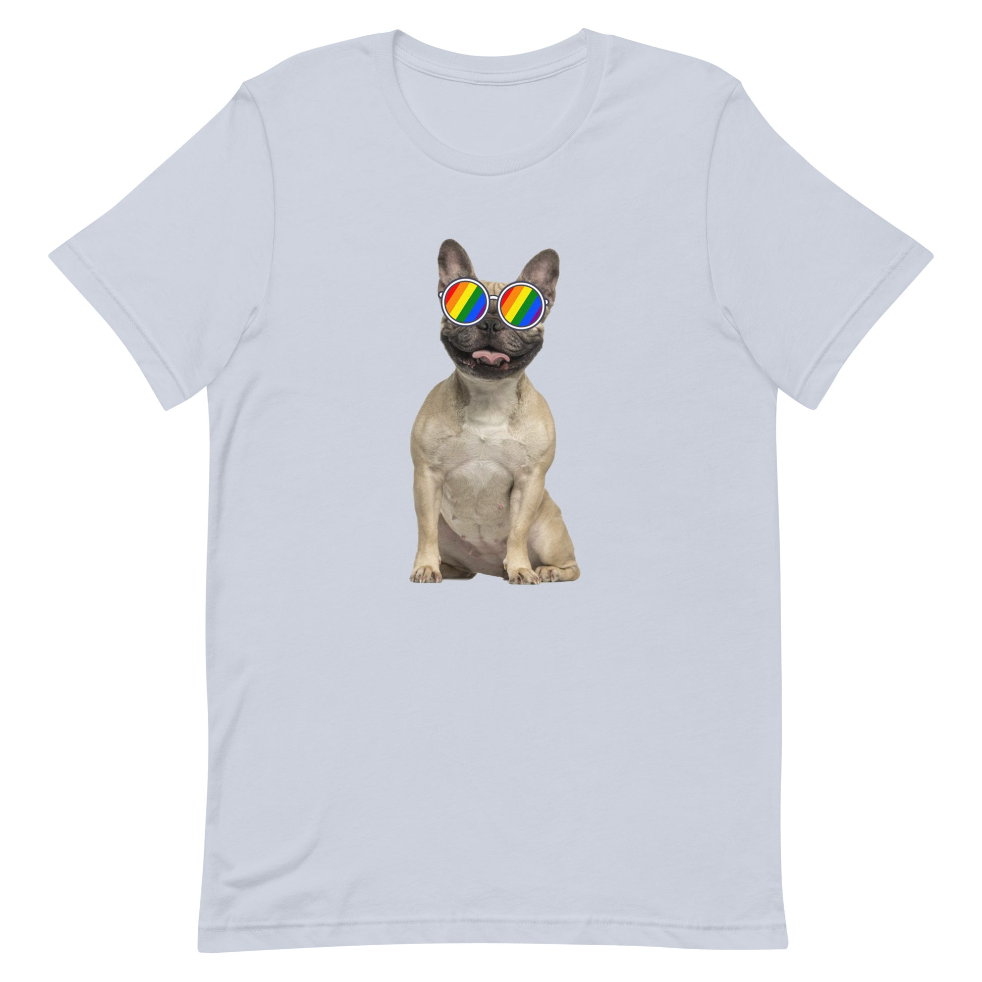 LGBTQ Pride T-Shirt - Frenchie Light Blue Pride unisex-staple-t-shirt-light-blue-front-63ebc52e92042