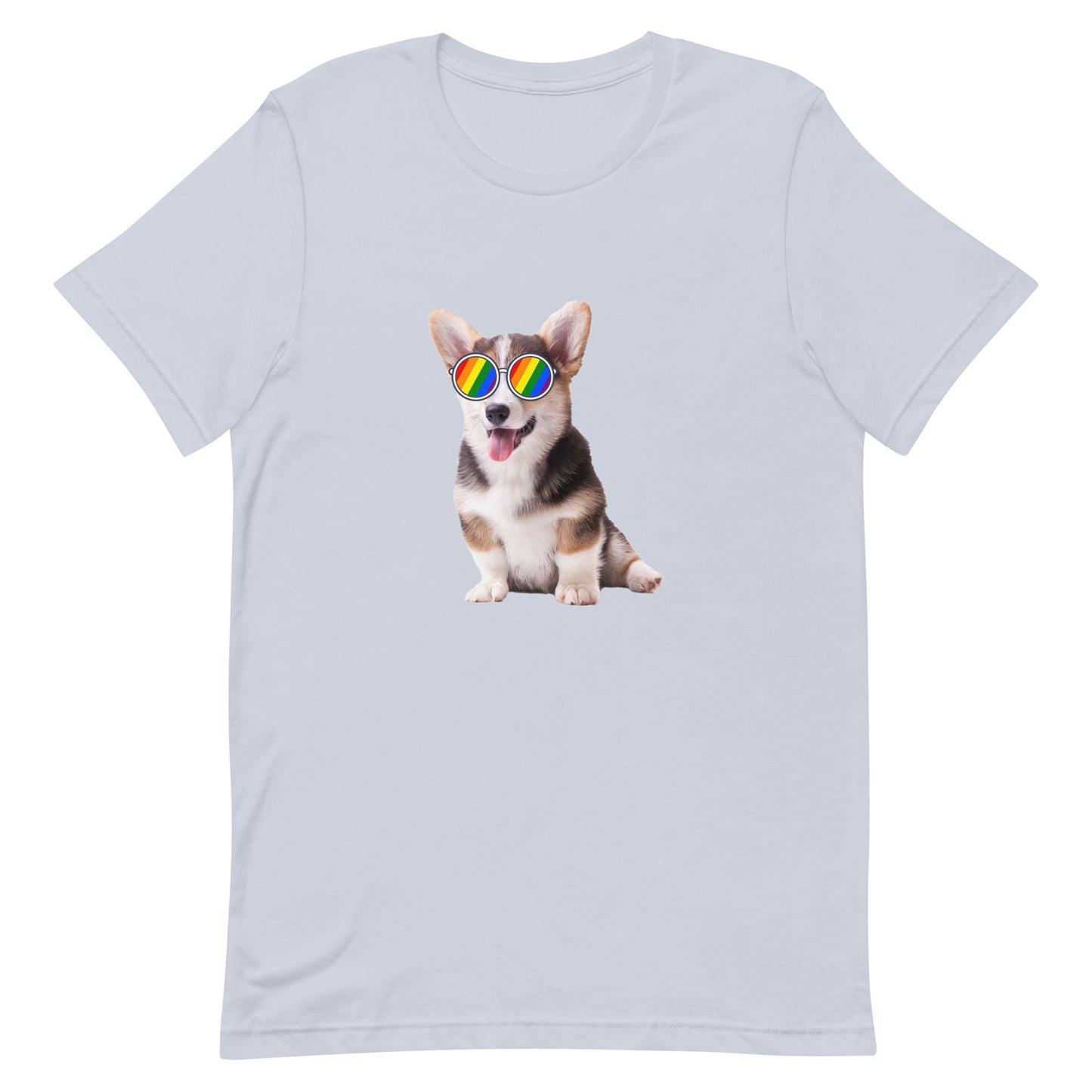 LGBTQ Pride T-Shirt - Corgi Light Blue unisex-staple-t-shirt-light-blue-front-63ebc7156394c