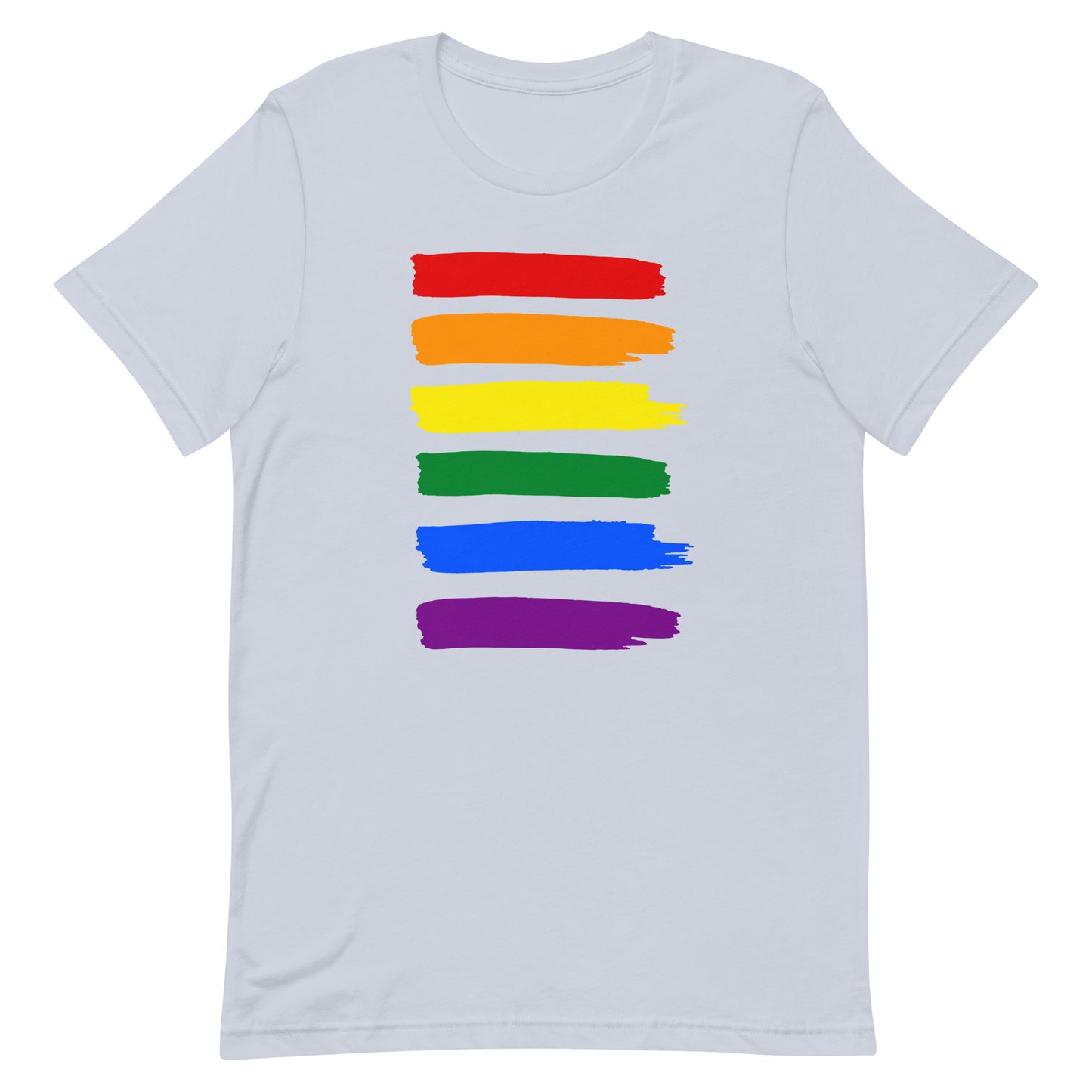 LGBTQ Pride T-Shirt - Paint Stripes Light Blue Pride unisex-staple-t-shirt-light-blue-front-63ec332b88205