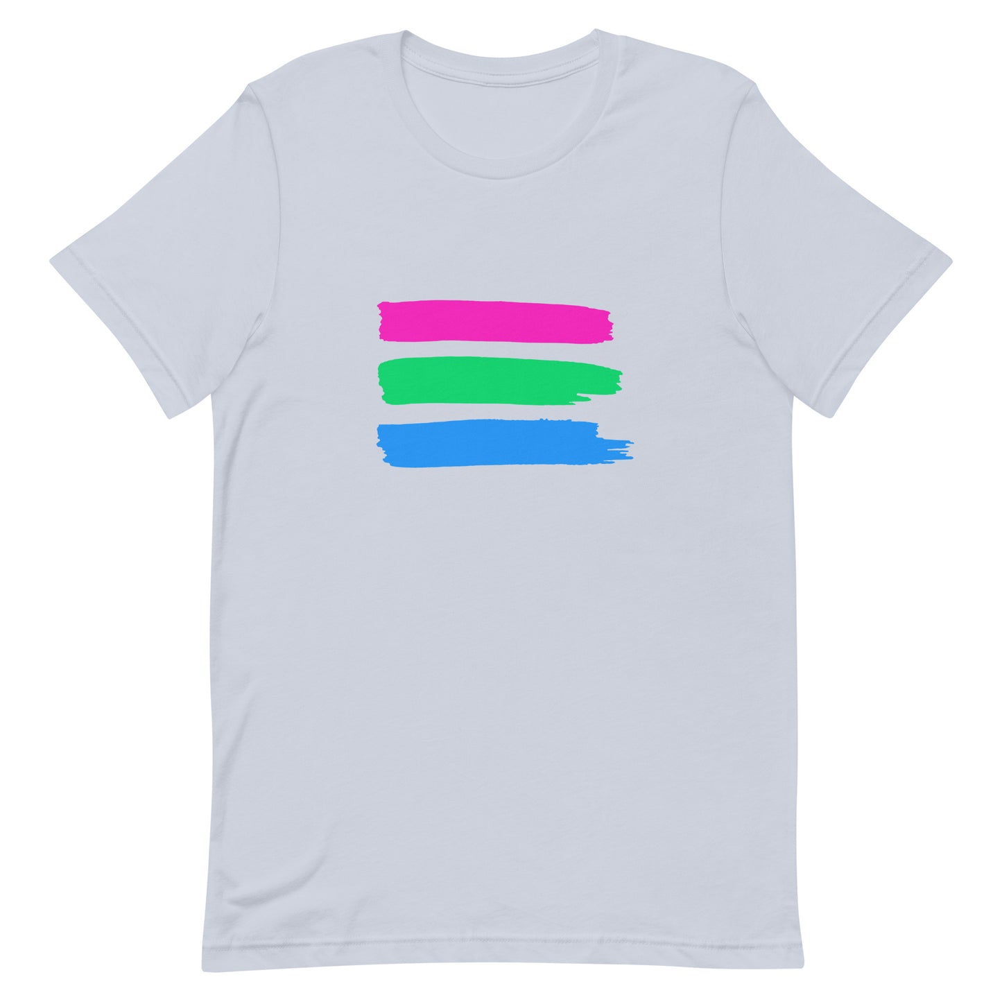 Polysexual Poly Pride T-Shirt - Paint Stripes Light Blue Polysexual unisex-staple-t-shirt-light-blue-front-63ec3403f1929