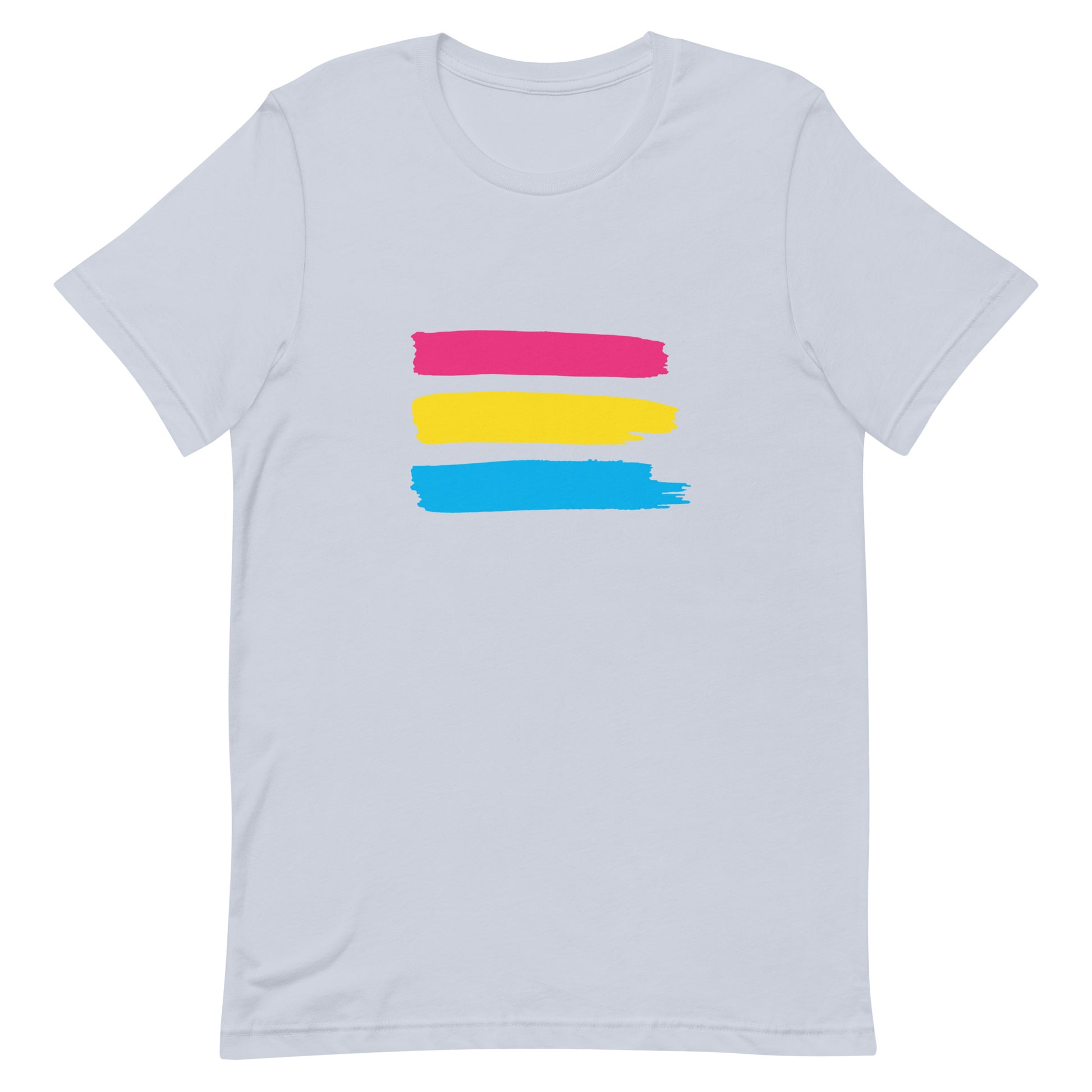 Pansexual Pan Pride T-Shirt - Paint Stripes Light Blue Pansexual unisex-staple-t-shirt-light-blue-front-63ec35132f5dd