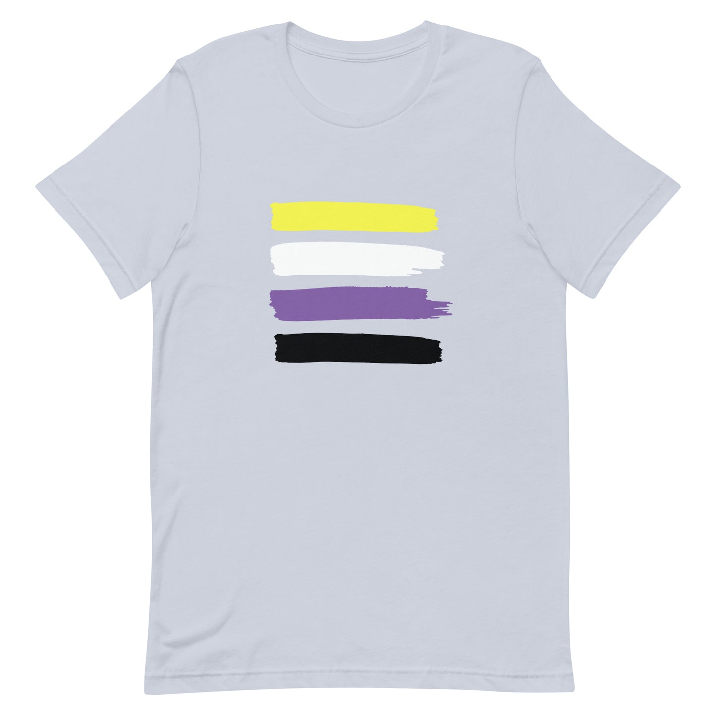 Nonbinary Enby Pride Paint Stripe T-Shirt Light Blue Nonbinary unisex-staple-t-shirt-light-blue-front-63ec35e2e7889