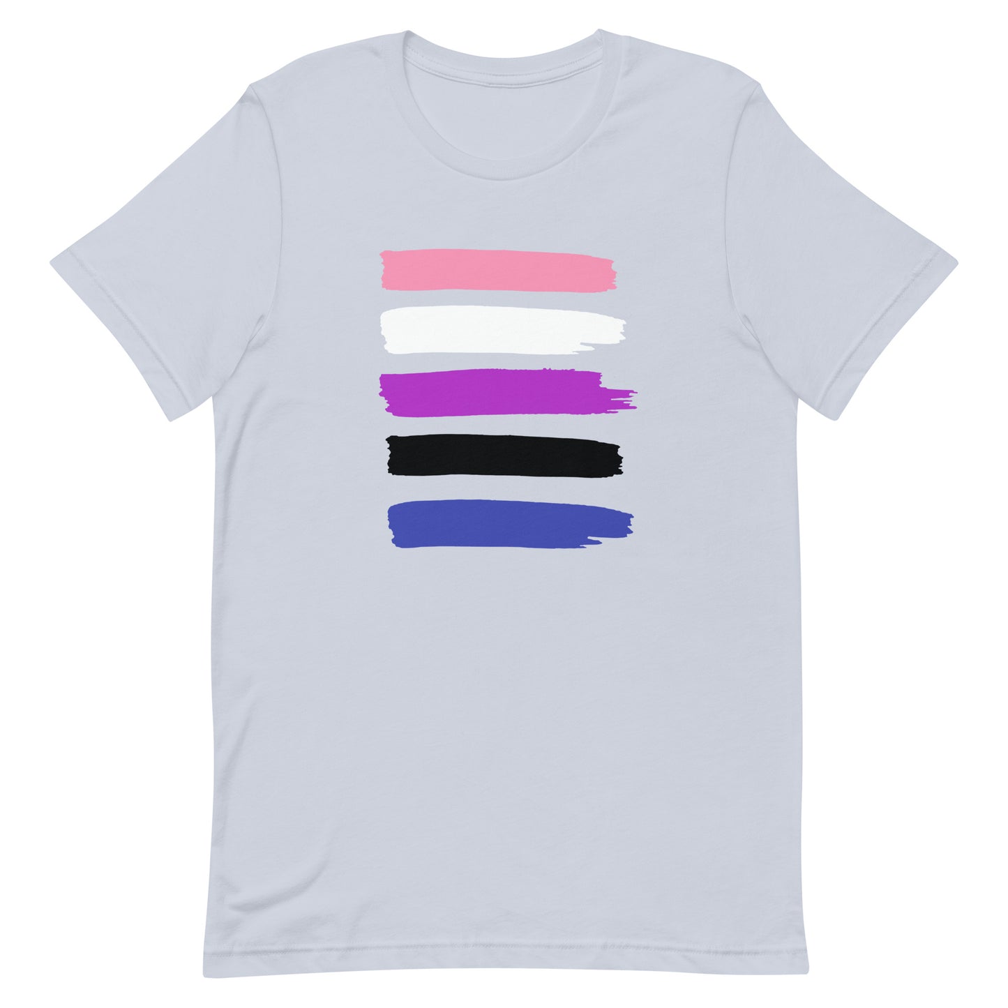 Genderfluid Pride Shirt - Paint Stripe Light Blue Genderfluid unisex-staple-t-shirt-light-blue-front-63ec3b52ead7c