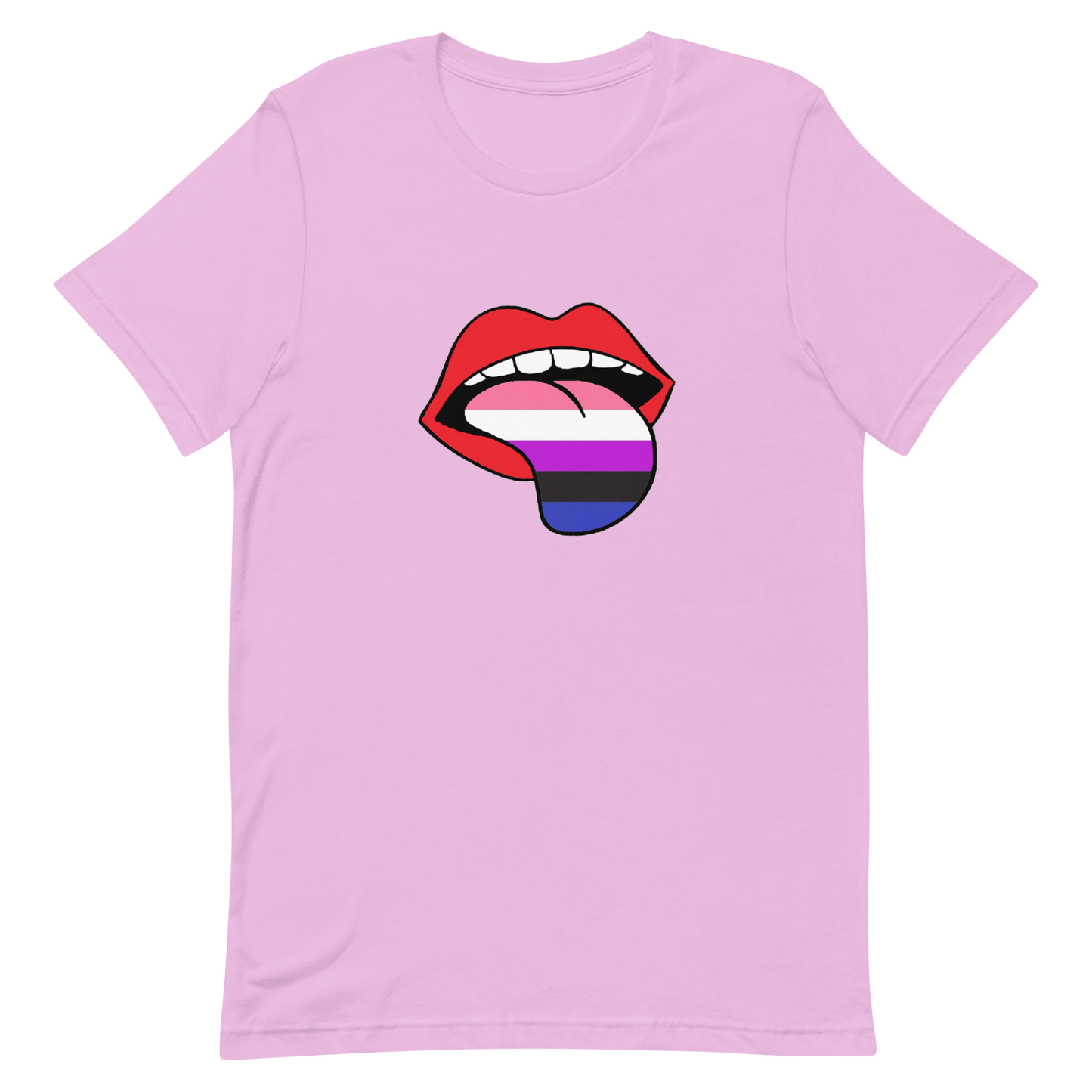 Genderfluid Pride Shirt - Tongue Lilac Genderfluid unisex-staple-t-shirt-lilac-front-635879d760520