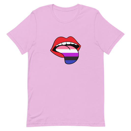 Genderfluid Pride Shirt - Tongue Lilac Genderfluid unisex-staple-t-shirt-lilac-front-635879d760520