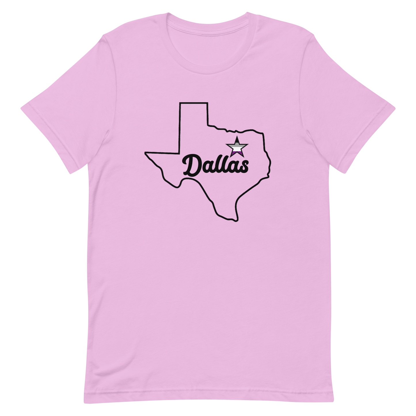 Dallas Texas Asexual Star Tee Lilac Asexual unisex-staple-t-shirt-lilac-front-635b183b1a23b