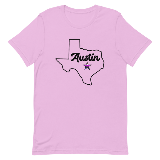 Austin Texas Genderfluid Star Tee Lilac Genderfluid unisex-staple-t-shirt-lilac-front-635b31af1b4af