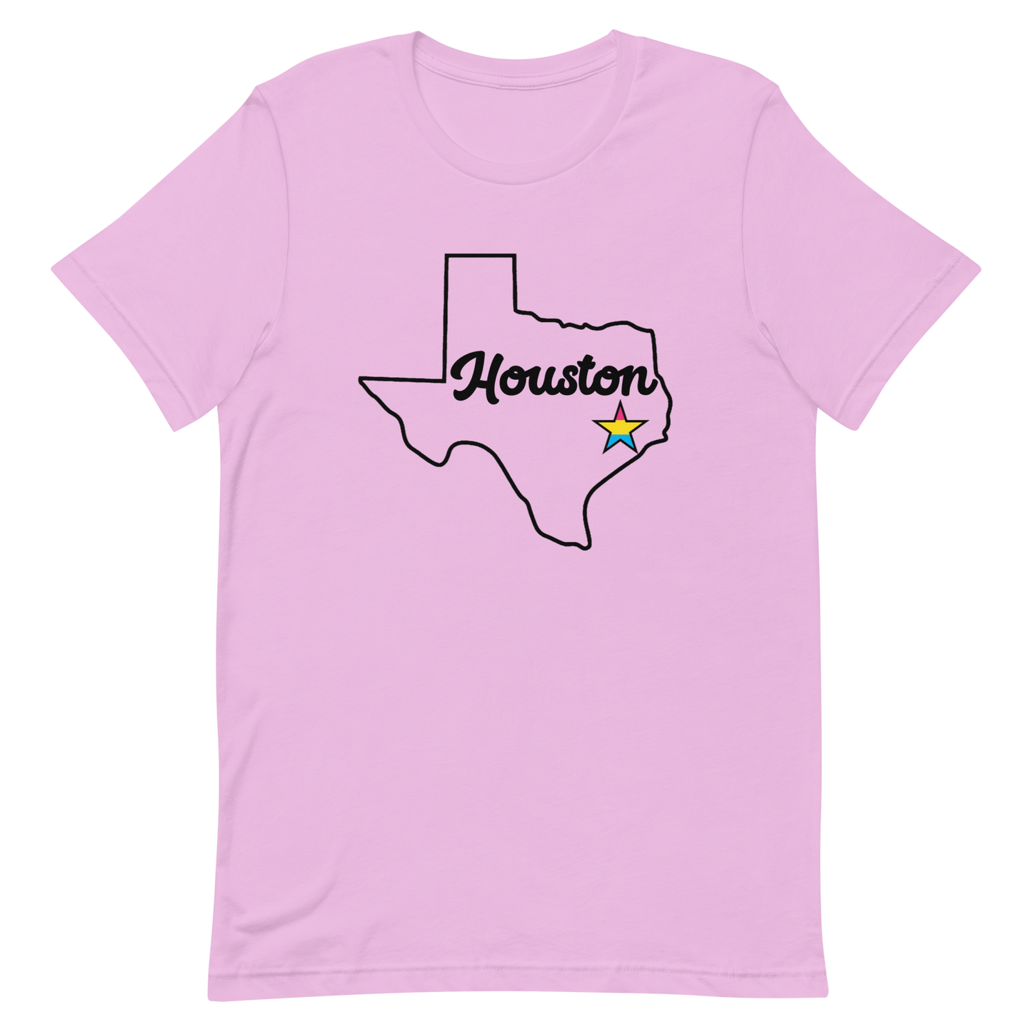 Houston Texas Pansexual Star Tee Lilac Pansexual unisex-staple-t-shirt-lilac-front-635b65ff0c8f7