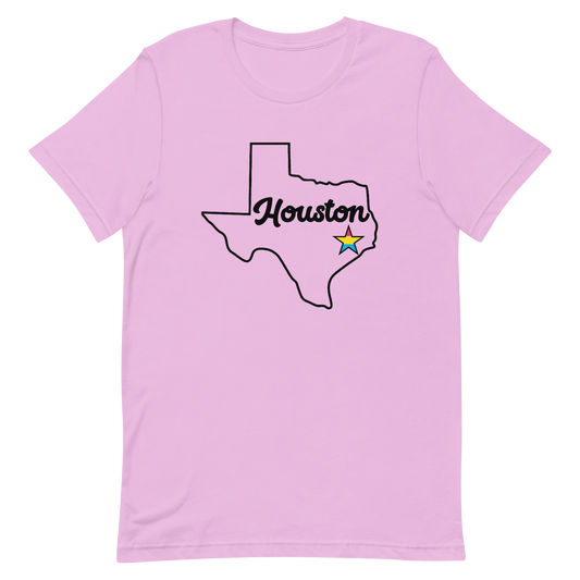 Houston Texas Pansexual Star Tee Lilac Pansexual unisex-staple-t-shirt-lilac-front-635b65ff0c8f7