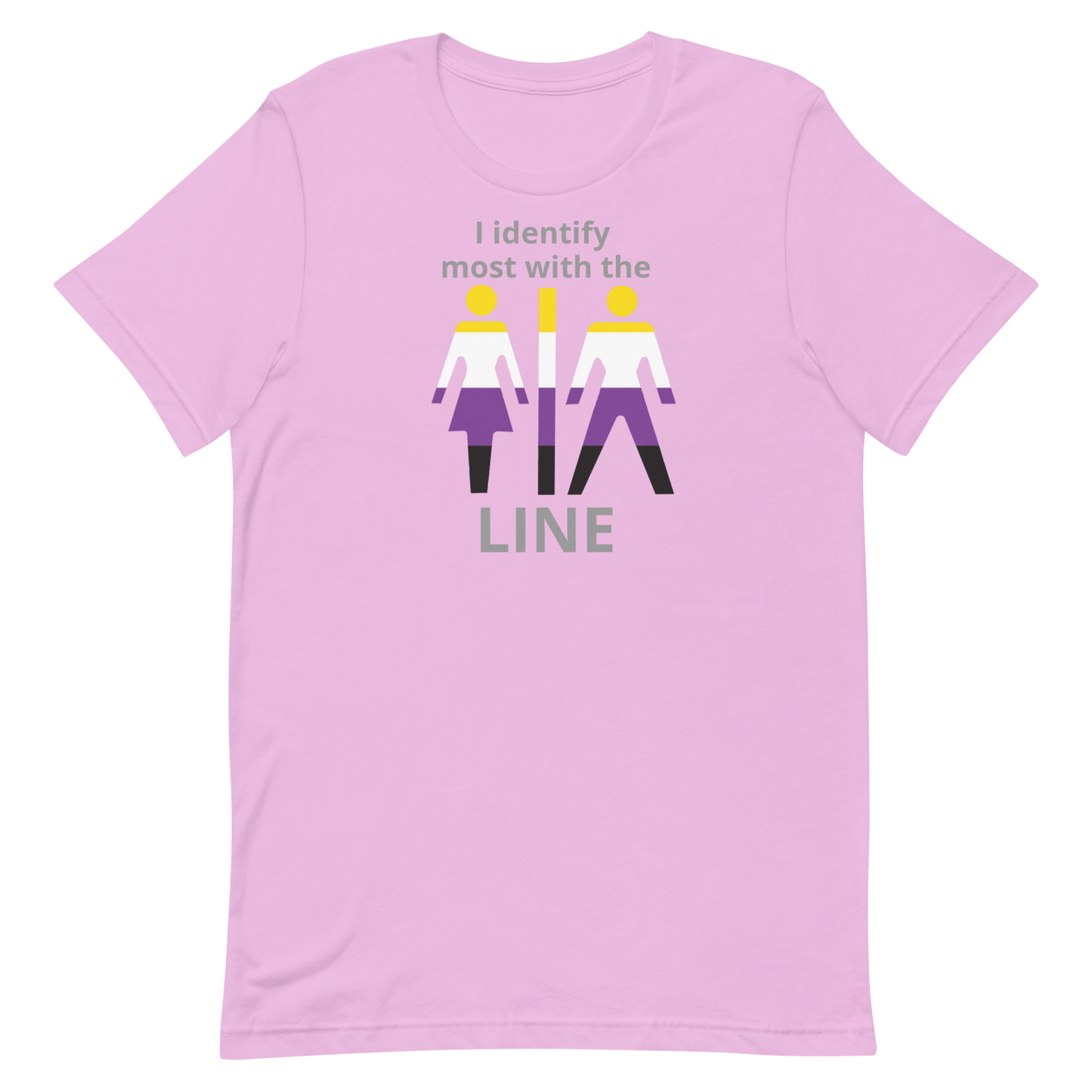 Nonbinary Enby Pride T-Shirt I Identify Most With The Line Lilac Nonbinary unisex-staple-t-shirt-lilac-front-6362c85a868cf