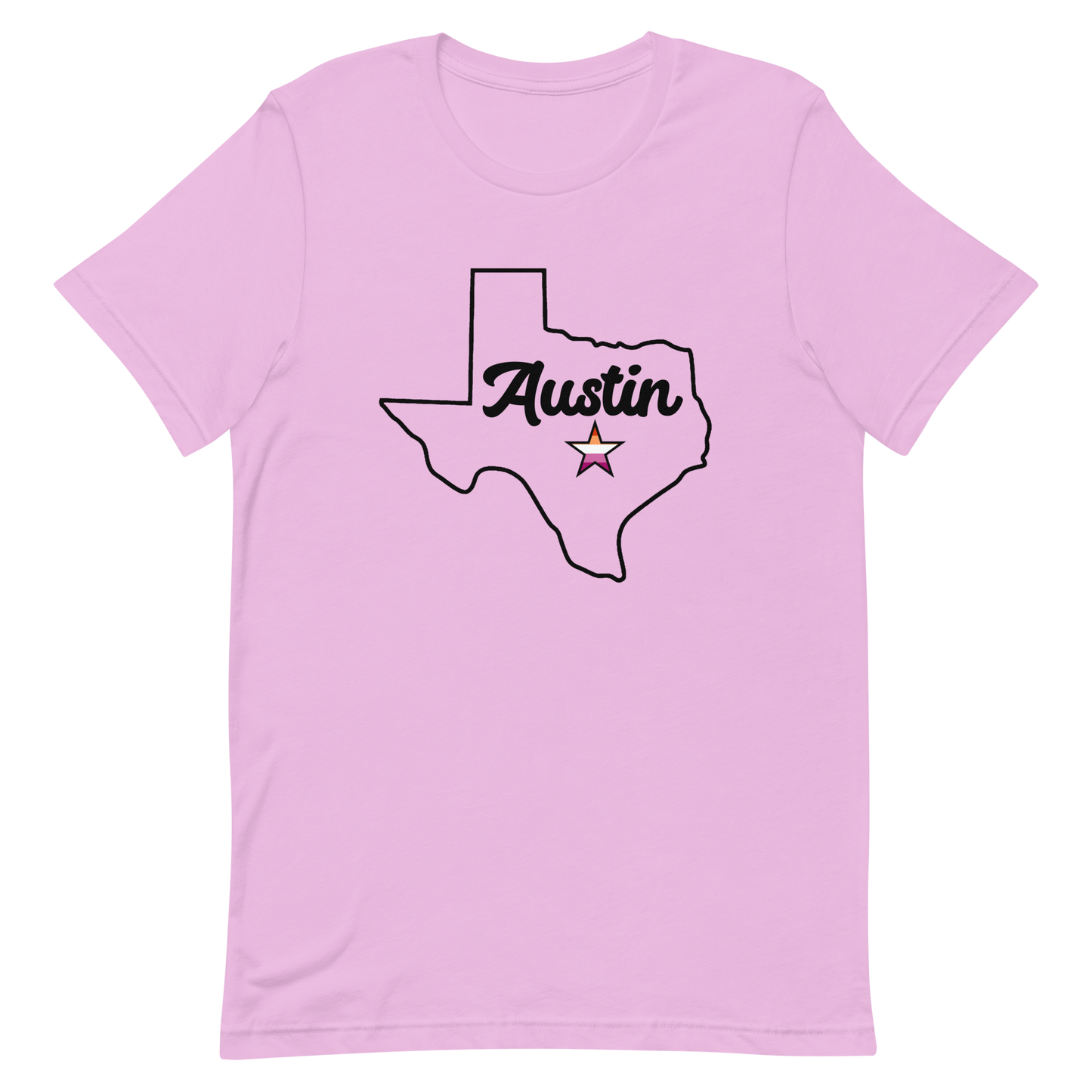 Austin Texas Lesbian Star Tee Lilac Lesbian unisex-staple-t-shirt-lilac-front-63631e6696d3c