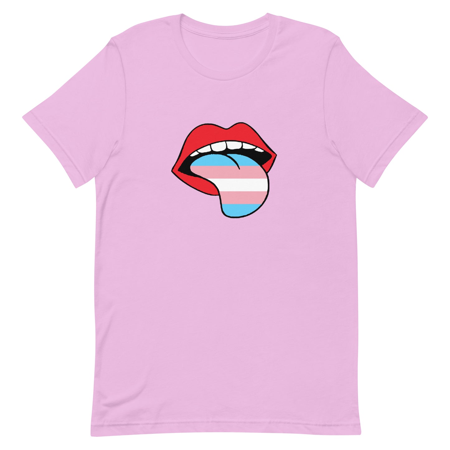 Transgender Trans Pride T-Shirt - Tongue Lilac Transgender unisex-staple-t-shirt-lilac-front-63b4b9594b7f0