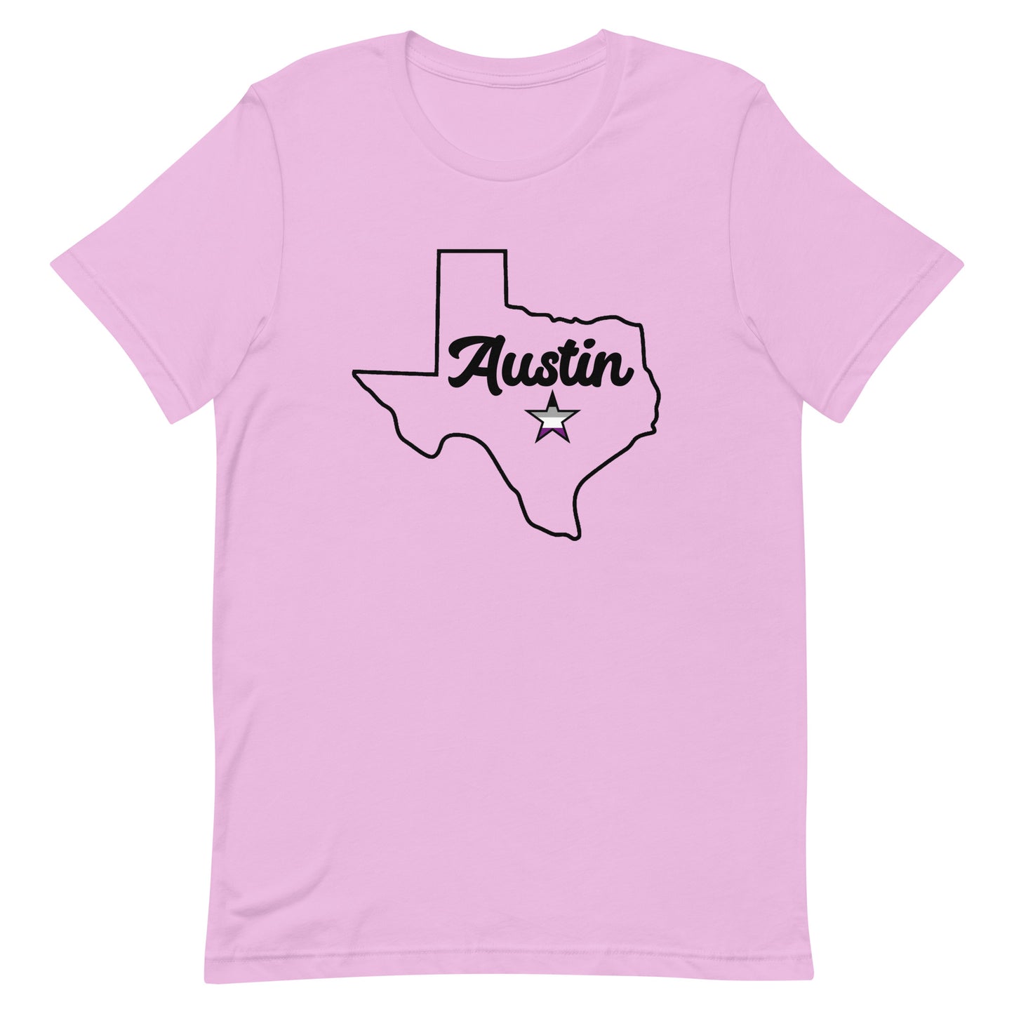 Austin Texas Asexual Star Tee Lilac Asexual unisex-staple-t-shirt-lilac-front-63b4cbf61c2c3