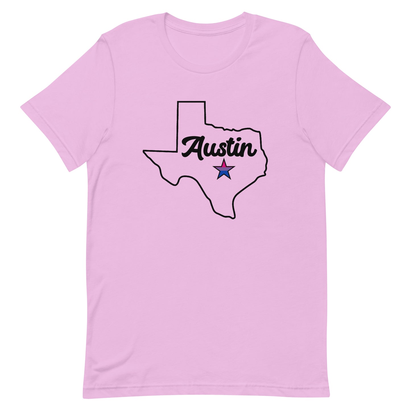 Austin Texas Bisexual Star Tee Lilac Bisexual unisex-staple-t-shirt-lilac-front-63b4cc27cfb30