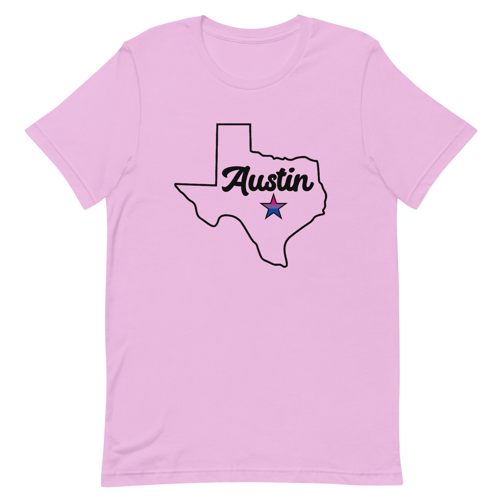 Austin Texas Bisexual Star Tee Lilac Bisexual unisex-staple-t-shirt-lilac-front-63b4cc27cfb30