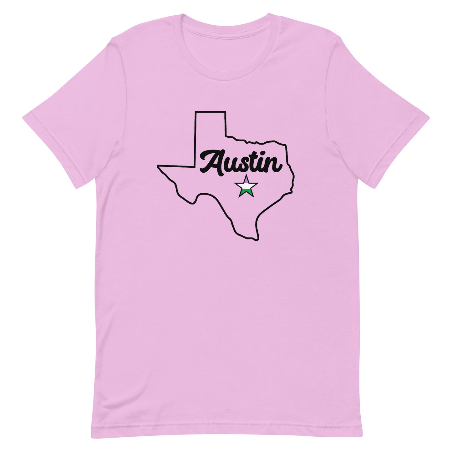 Austin Texas Genderqueer Star Tee Lilac Genderqueer unisex-staple-t-shirt-lilac-front-63b4ccacd498c