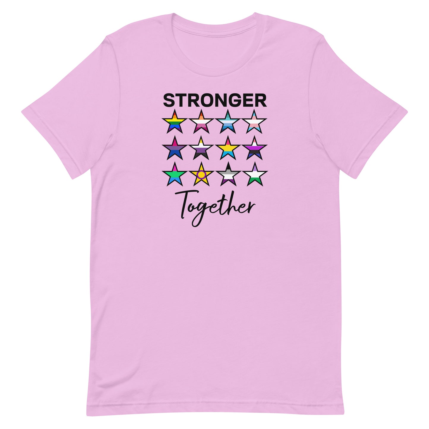 LGBTQ Pride T-Shirt - Stronger Together Lilac Pride unisex-staple-t-shirt-lilac-front-63b4e0fdaa198