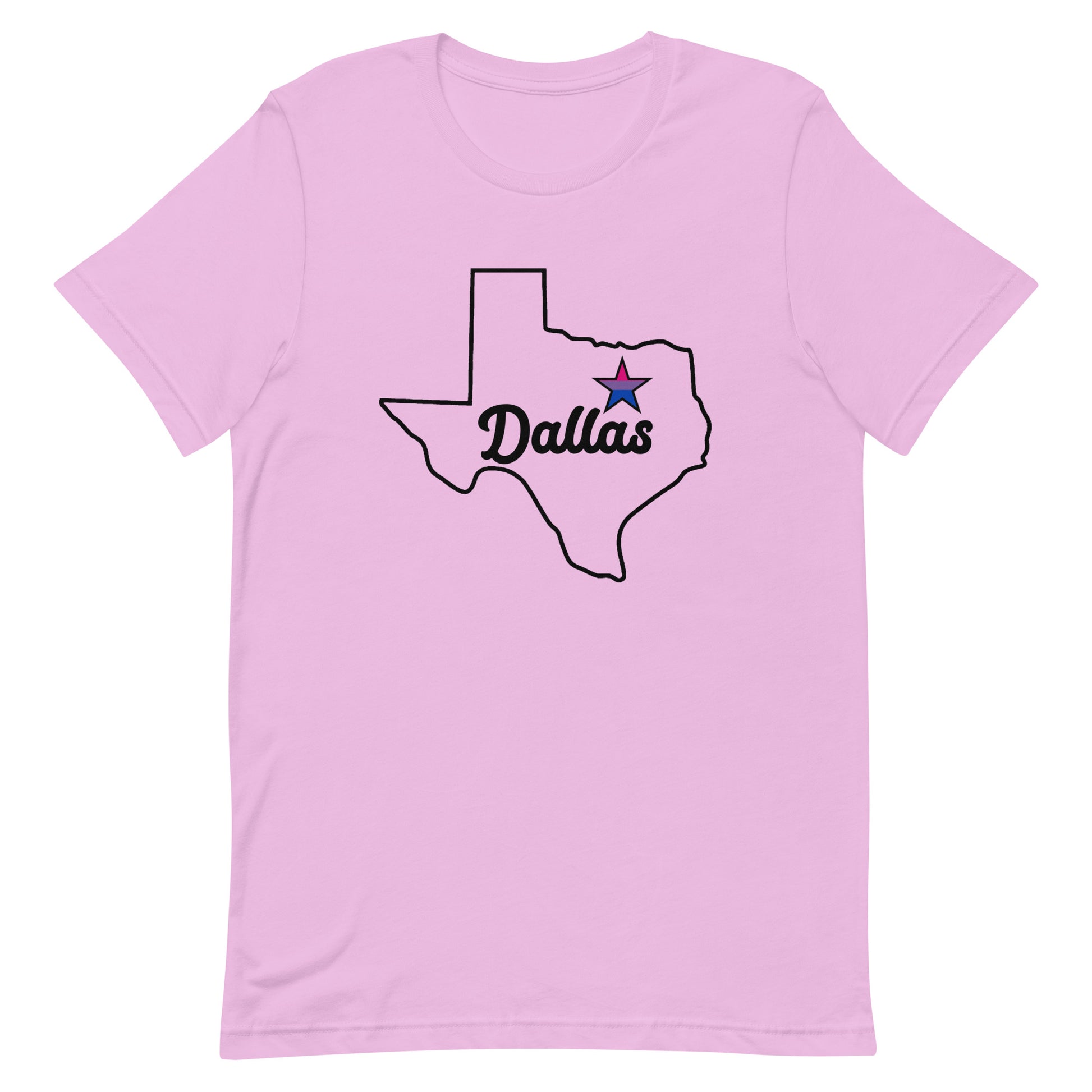 Dallas Texas Bisexual Star Tee Lilac Bisexual unisex-staple-t-shirt-lilac-front-63b628910ed85