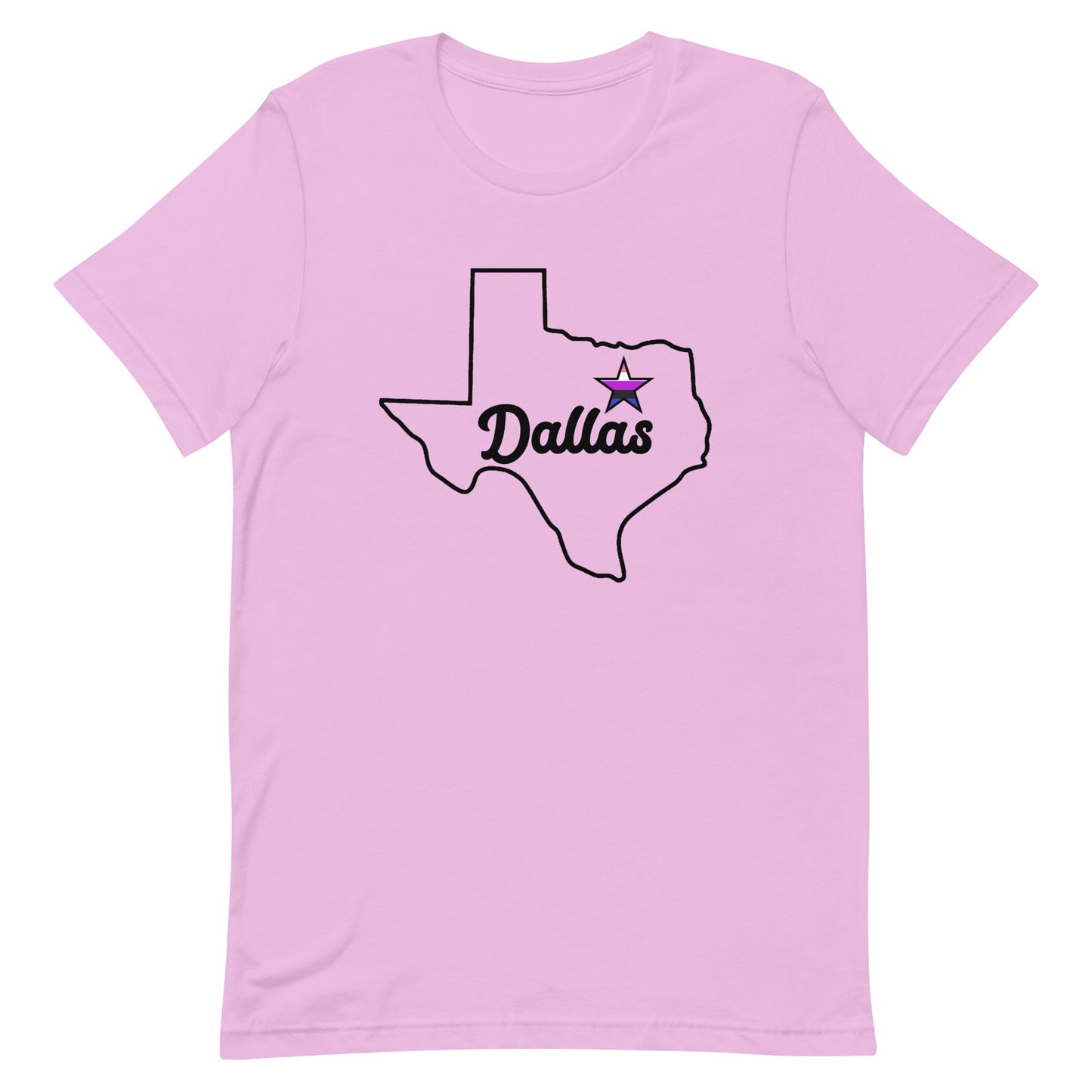 Dallas Texas Genderfluid Star Tee Lilac Genderfluid unisex-staple-t-shirt-lilac-front-63b62900210f0