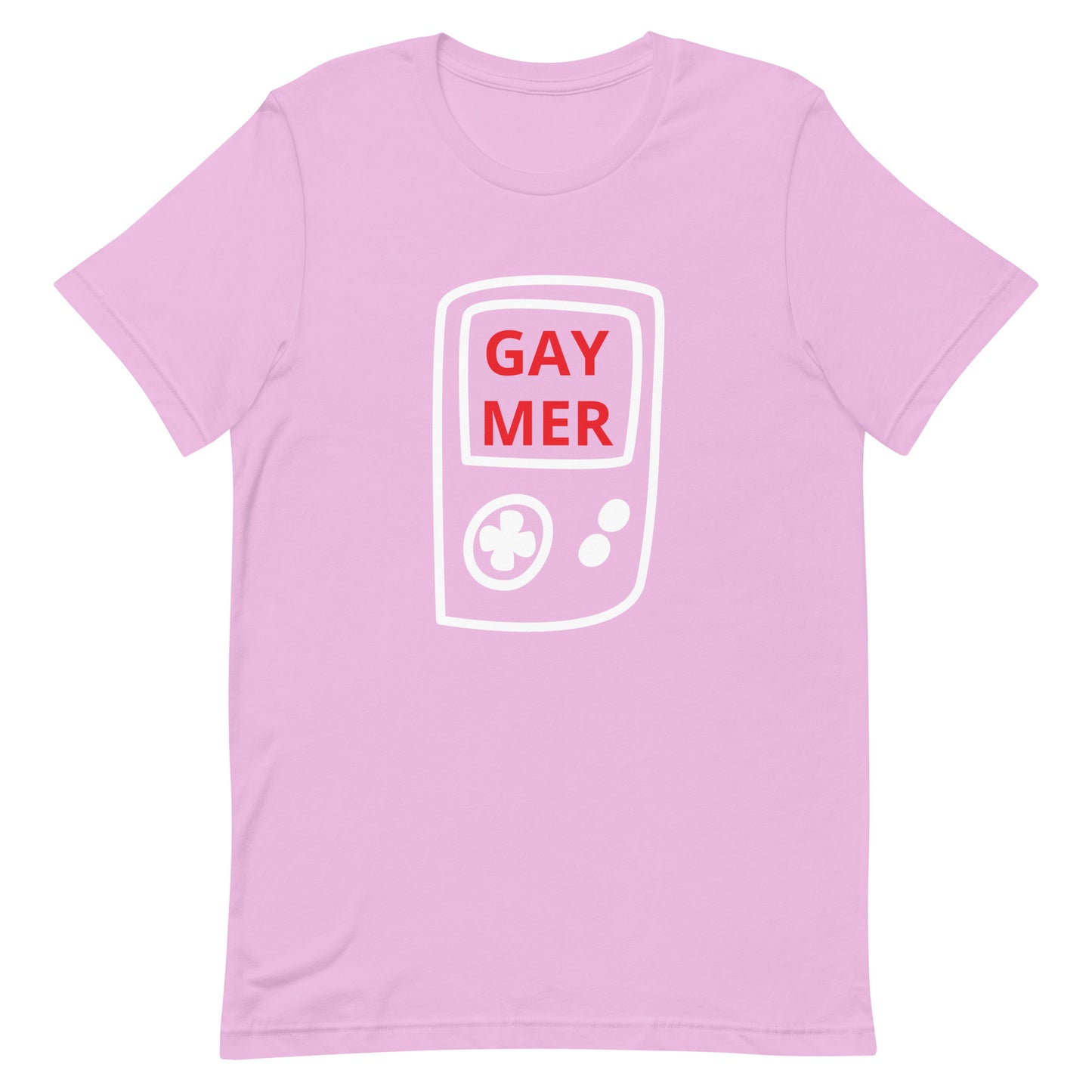 Gaymer Handheld Tee Lilac Gay unisex-staple-t-shirt-lilac-front-63b76fa7d6ecb