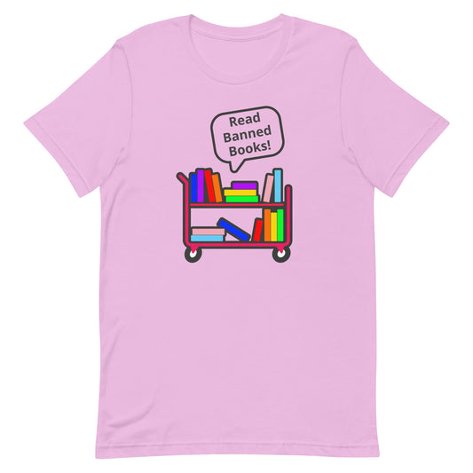 Read Banned Books Tee Lilac unisex-staple-t-shirt-lilac-front-63b8974ab61bc Tee