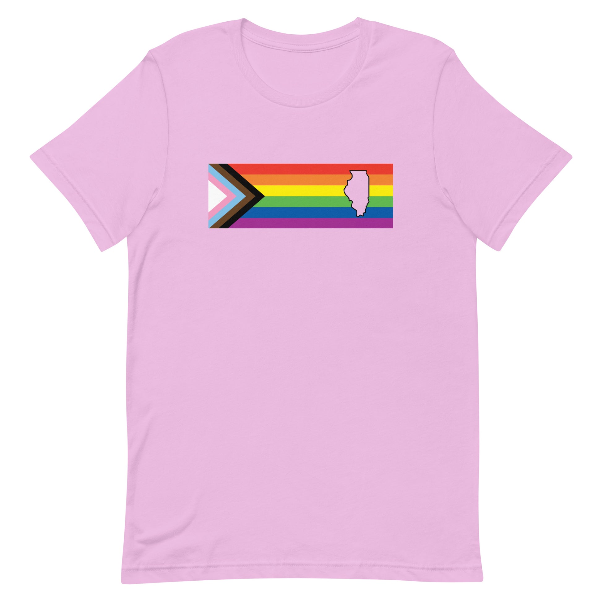 LGBTQ Progress Illinois T-shirt - Daniel Quasar Lilac Pride unisex-staple-t-shirt-lilac-front-63b9da05ce784