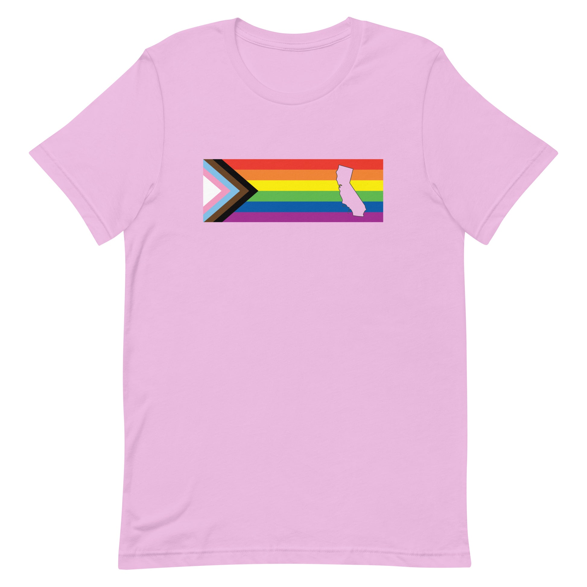 LGBTQ Progress California Tee - Daniel Quasar Lilac unisex-staple-t-shirt-lilac-front-63b9dc2dcf5c1