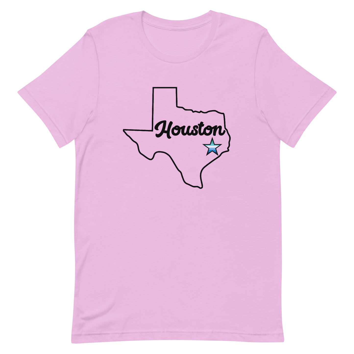 Houston Texas Gay Star Tee Lilac Gay unisex-staple-t-shirt-lilac-front-63b9e527f206a